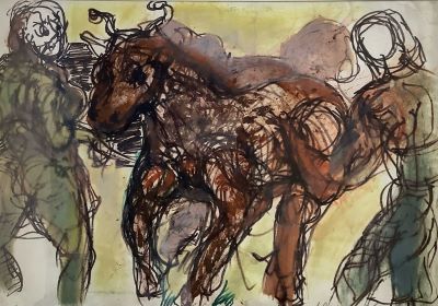 Un couple, un boeuf. Grand format d'Alain Masson.