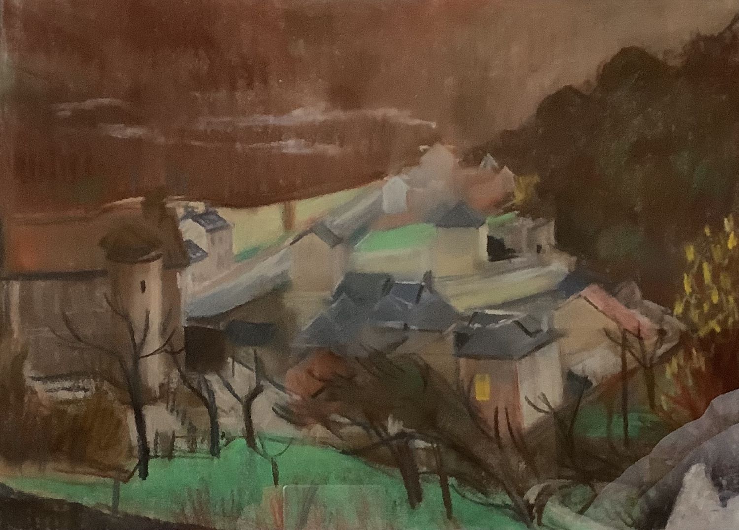 Vue de village de Lionel Vergetas (né en 1912)