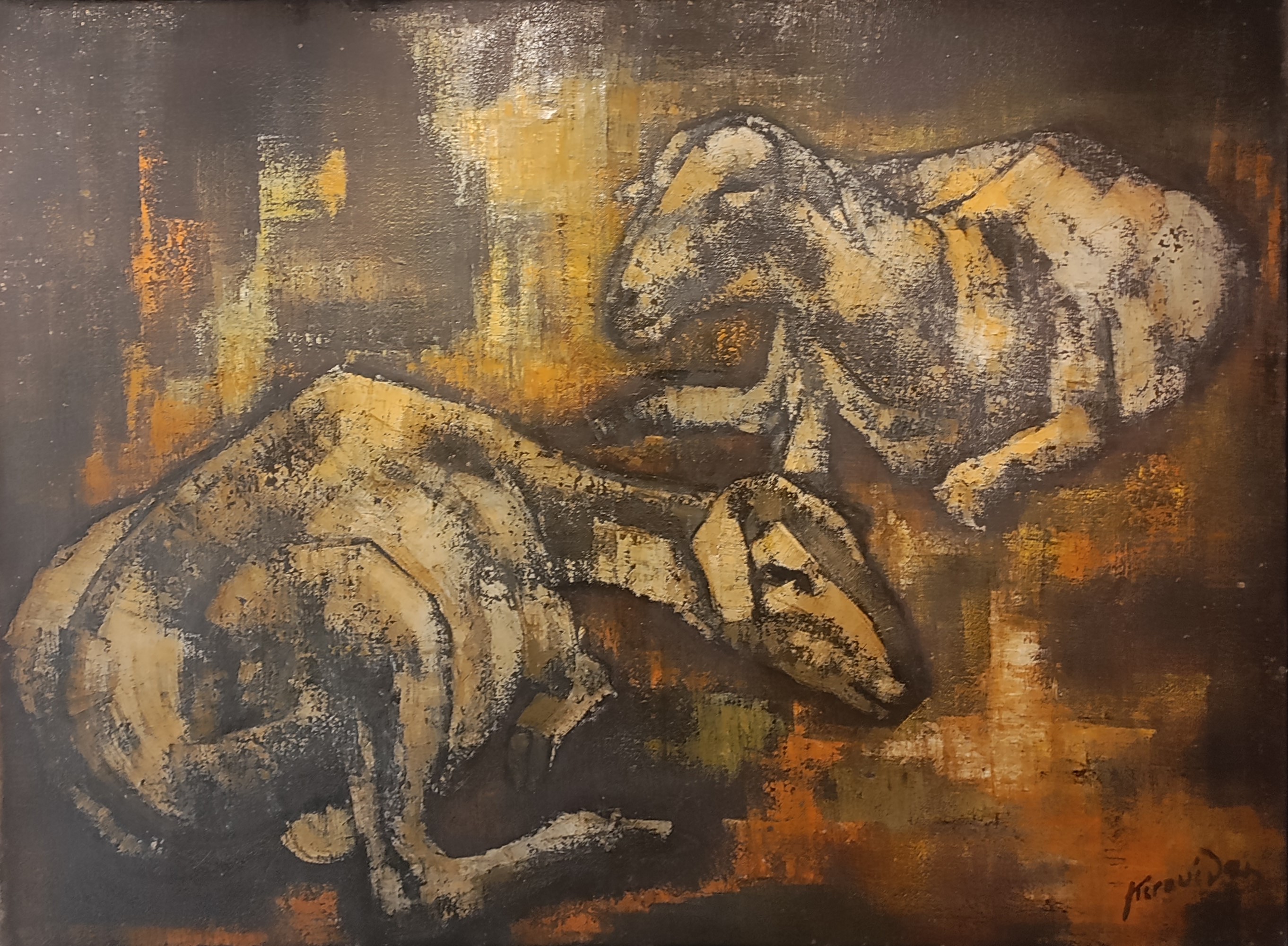 Paul Kerouedan (1929-2016). Huile sur toile. 110 x 150 cm.