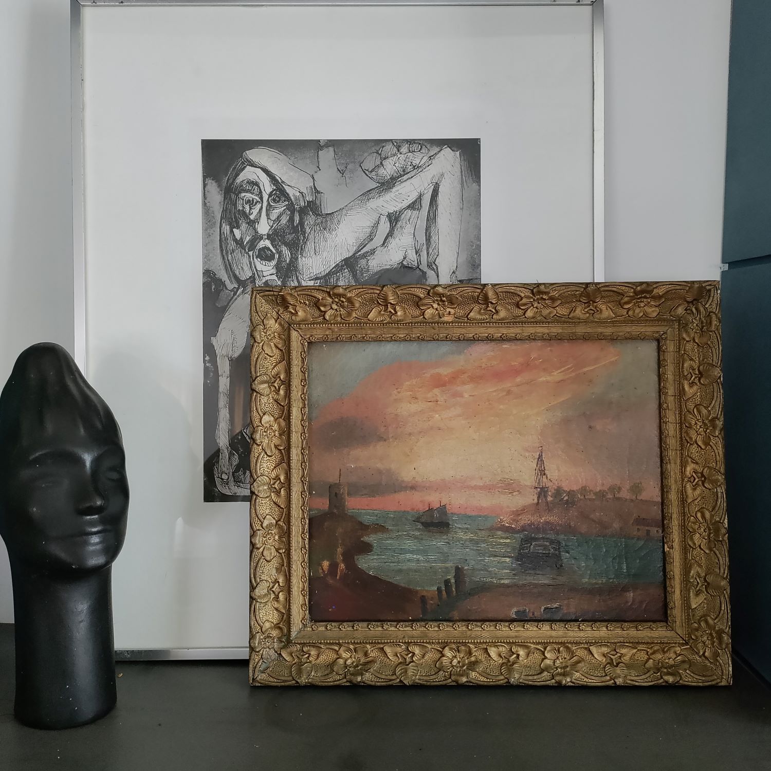 Petite huile sur toile. Rade de Brest ?