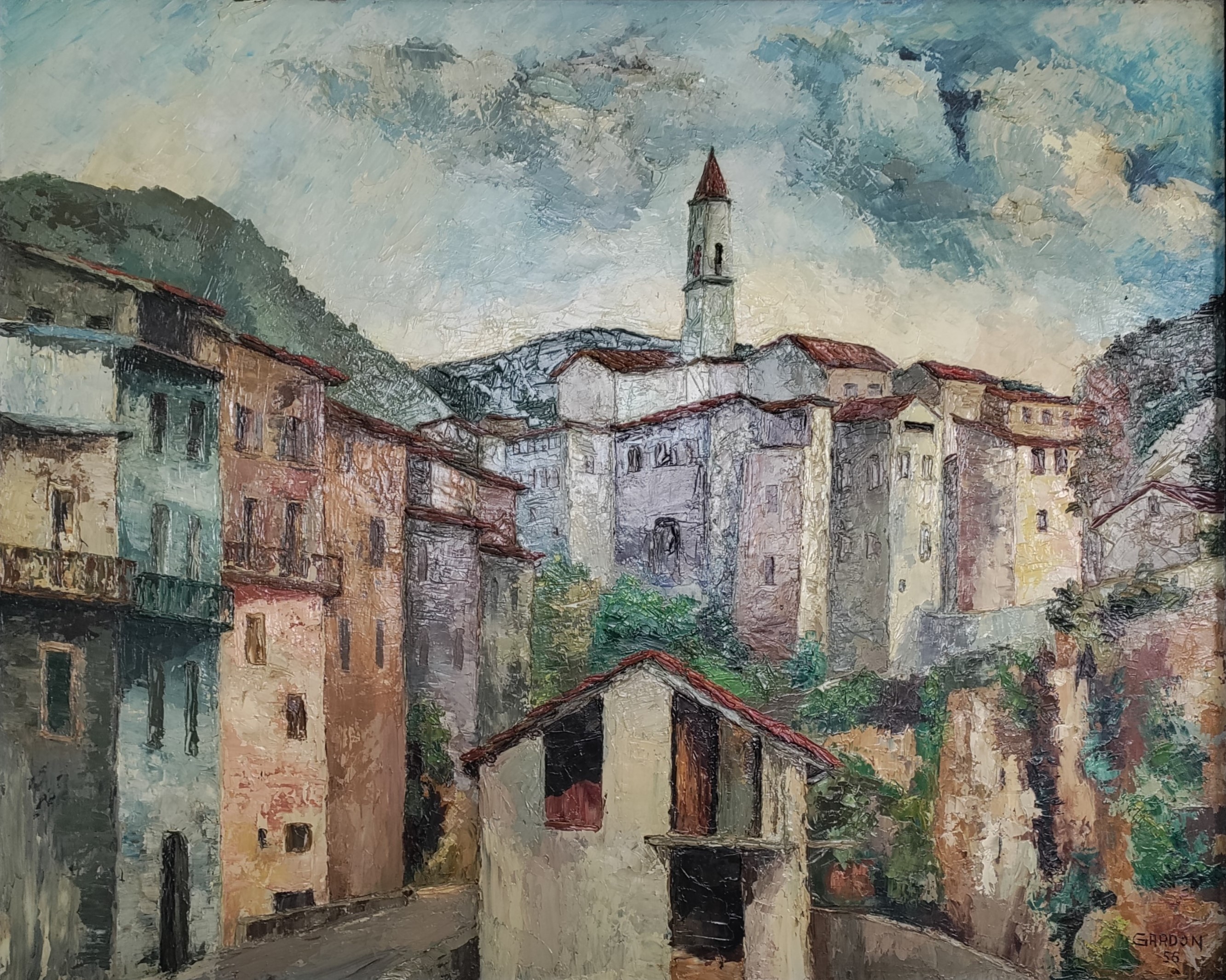 "Vieux village" de Marius Jean Gardon (1914-1990)