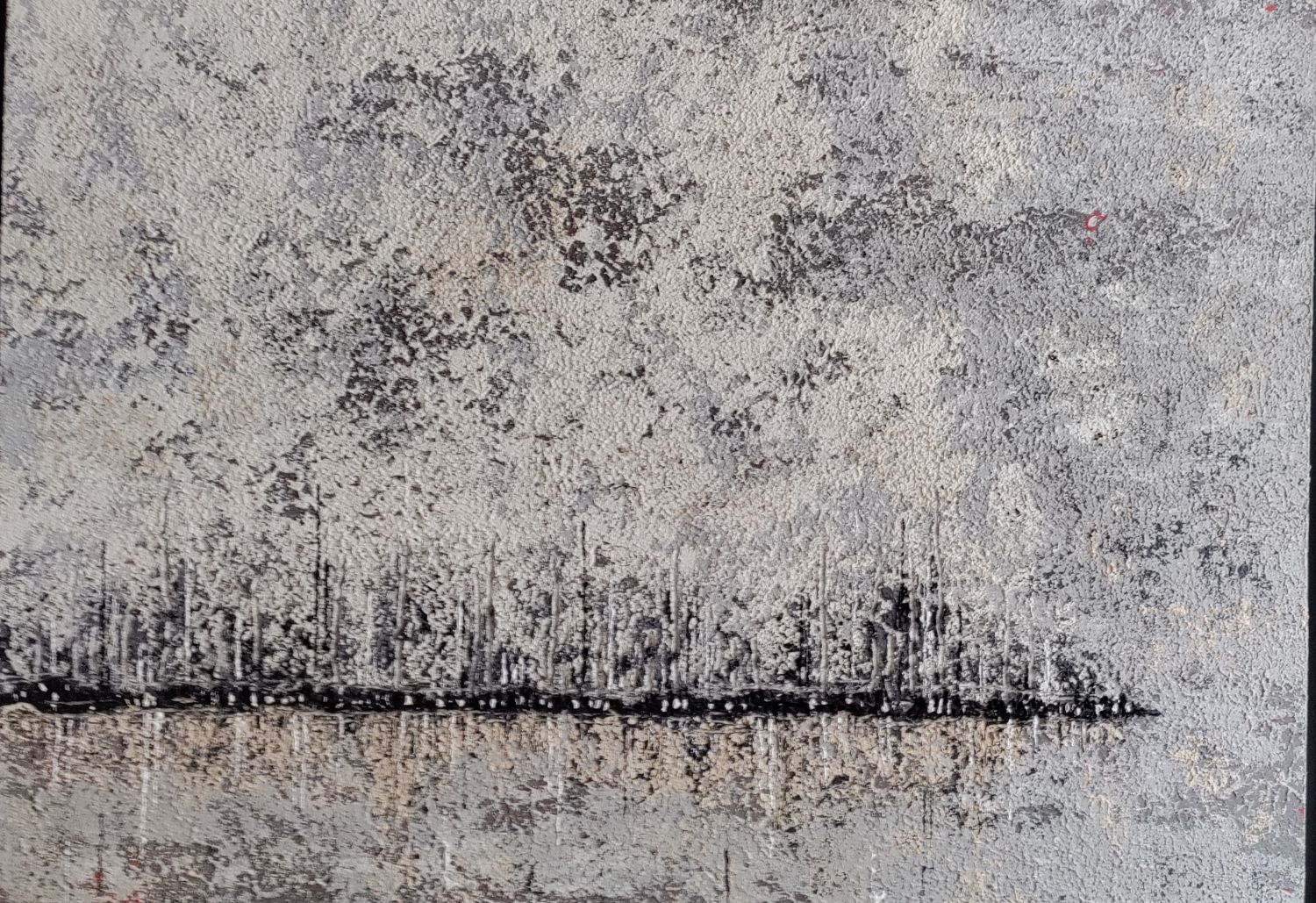 Pascal Barat (né en 1955). Technique mixte sur papier marouflé sur toile. 92 x 65 cm. 