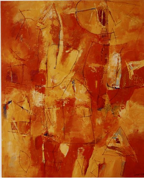 Séries peintures jaunes. "Duel au soleil". Nicole Lantier.