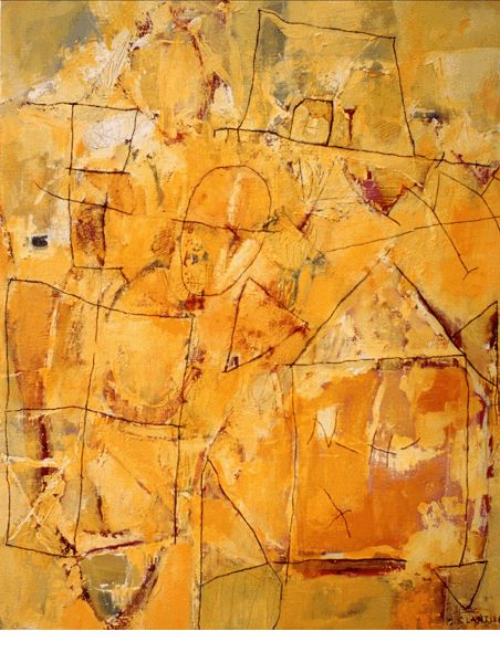 Série peintures jaunes. Sans titre. Nicole Lantier (1999)