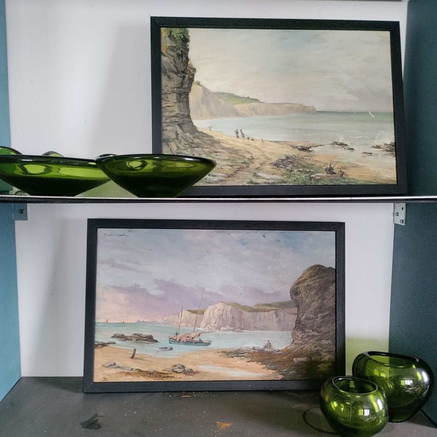 La pointe du Cabellou à Concarneau, paysage animé de Jules Passepont (né en 1850)