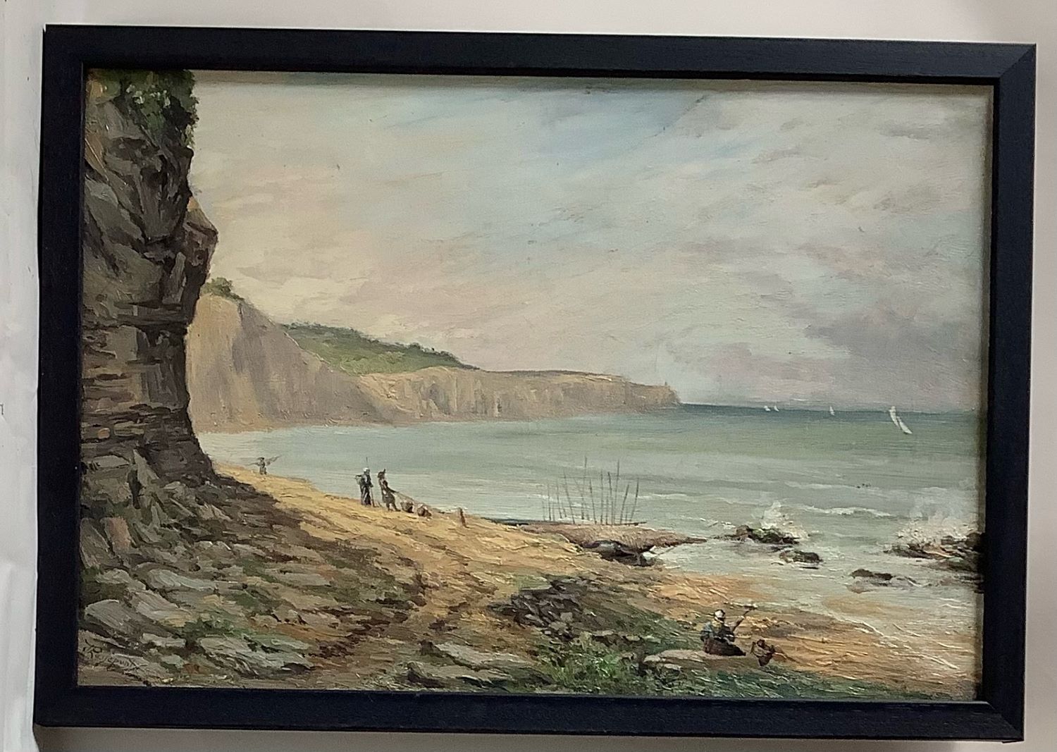 La pointe du Cabellou à Concarneau, paysage animé de Jules Passepont (né en 1850)