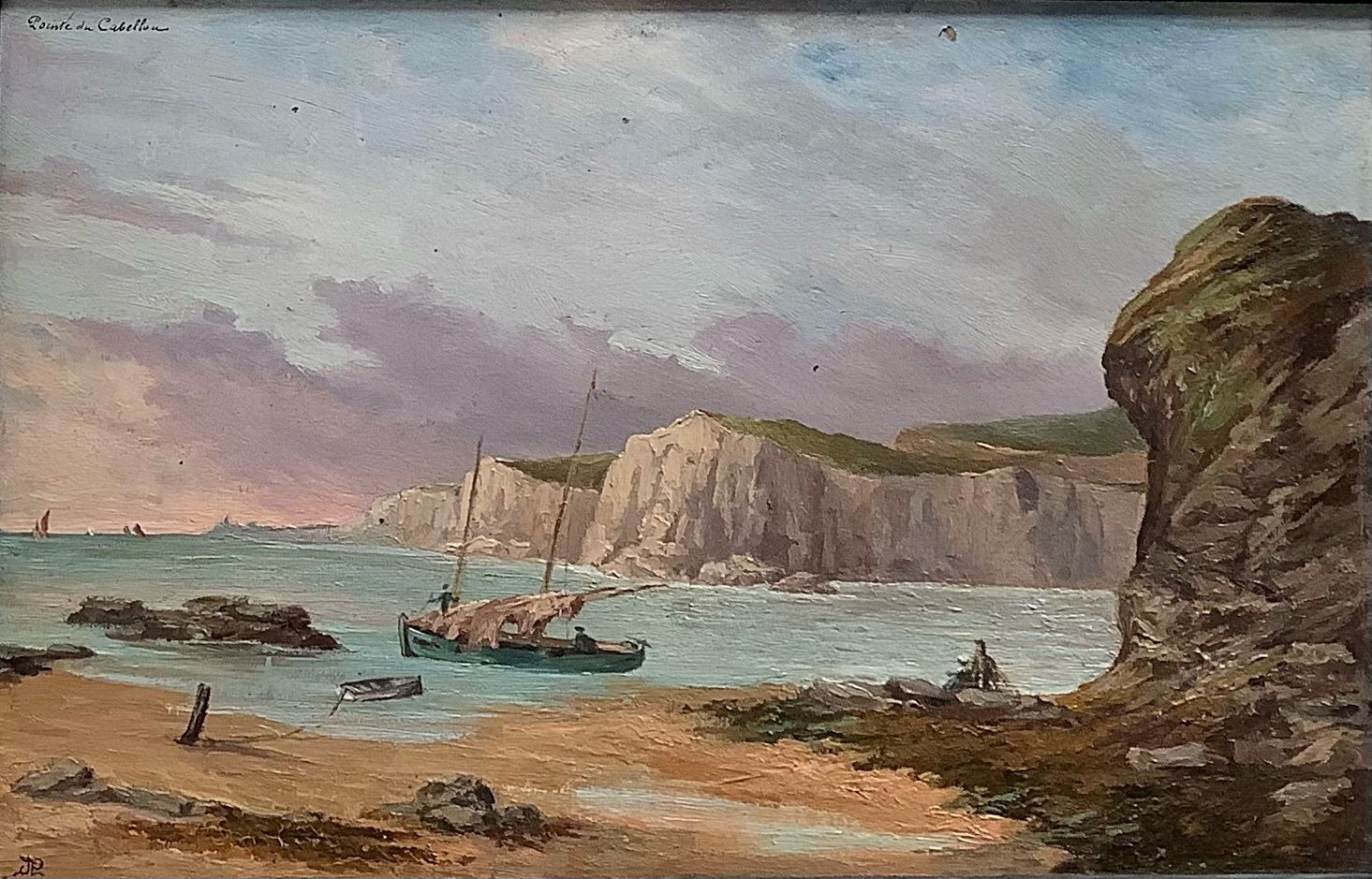 Côte finistérienne. Paysage animé de Jules Passepont (né en 1850).