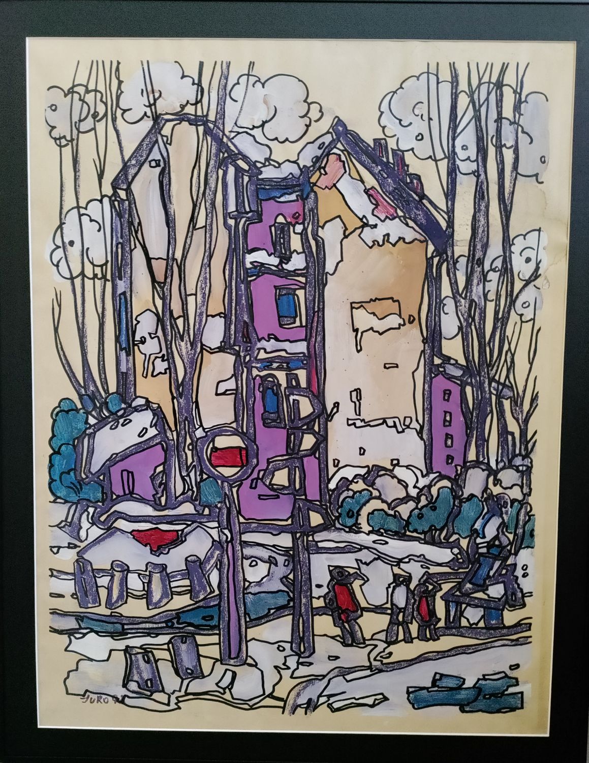 Vue de ville signée Juro