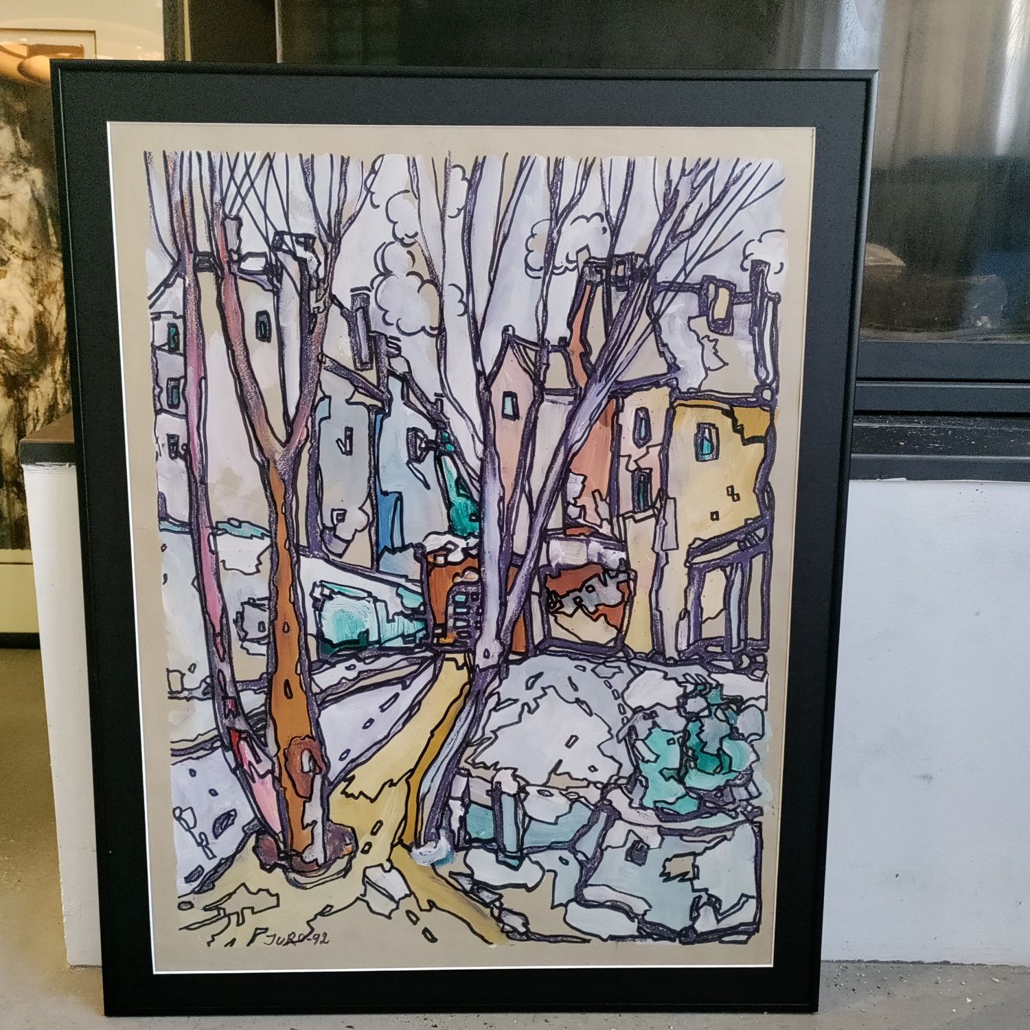 Vue de ville signée Juro
