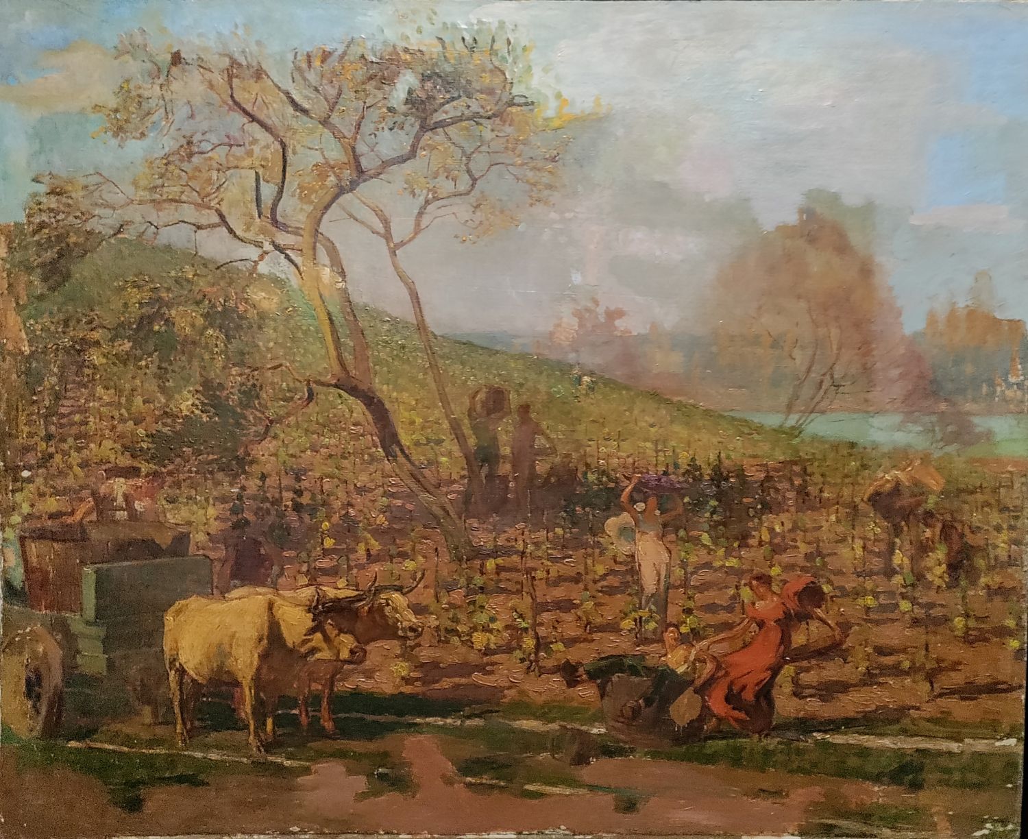 Huile sur toile non signée. 100 x 81 cm. Début XXème. 