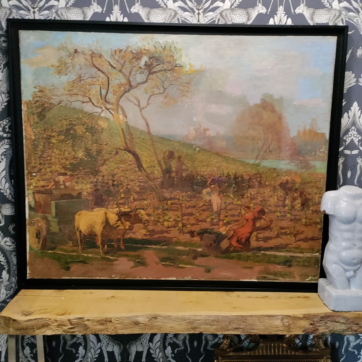 Huile sur toile non signée. 100 x 81 cm. Début XXème. 