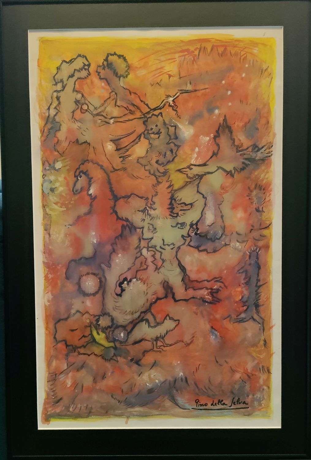 Pino Della Selva (1904-1991). Gouache sur papier. 44 x 27 cm.