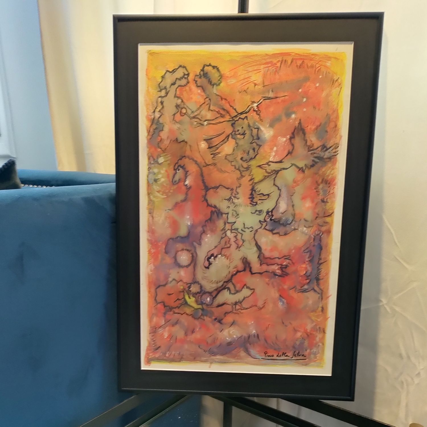 Pino Della Selva (1904-1991). Gouache sur papier. 44 x 27 cm.