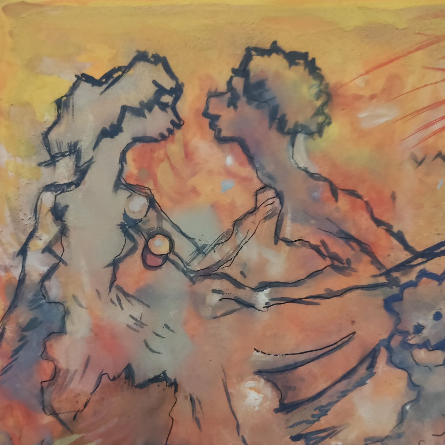 Pino Della Selva (1904-1991). Gouache sur papier. 44 x 27 cm.