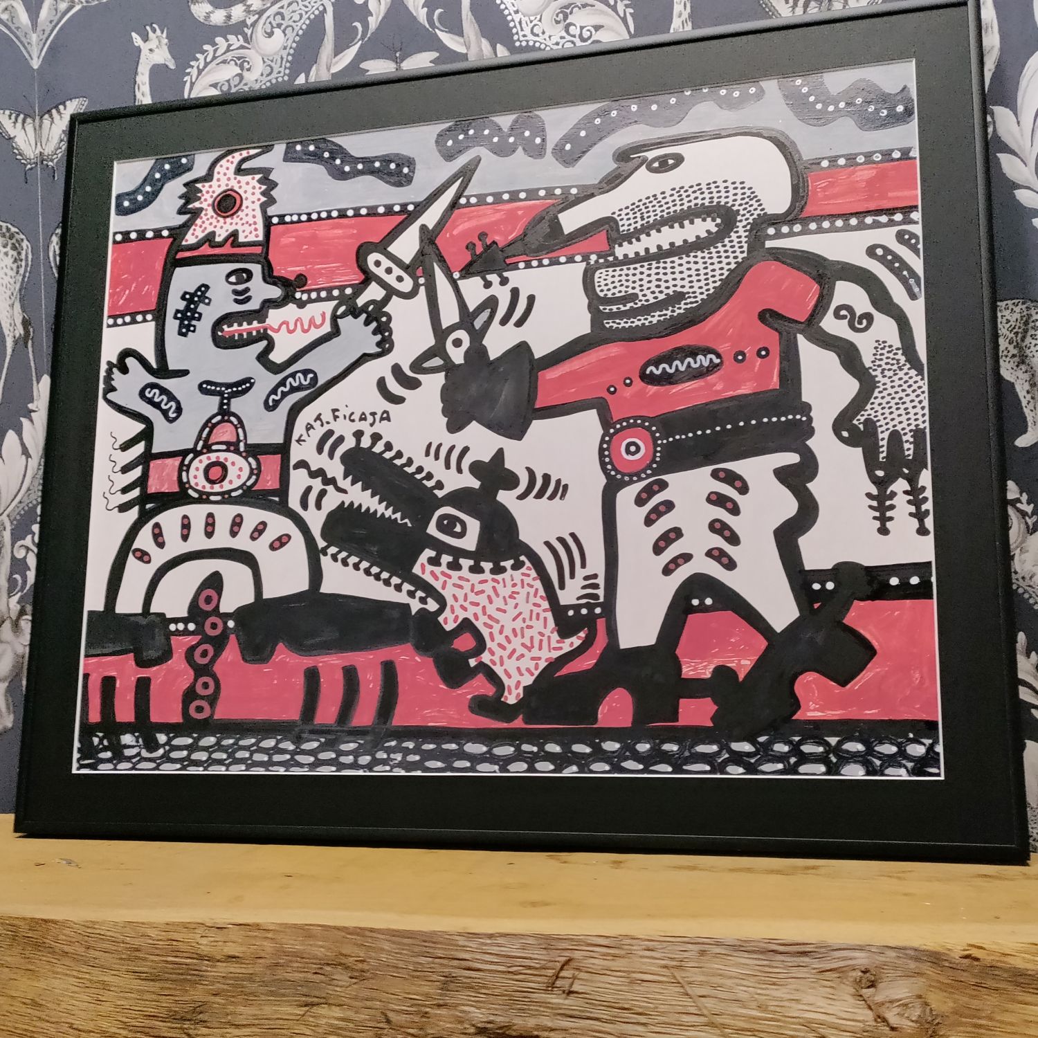 Kaj Ficaja. Gouache sur papier. 38 x 49 cm.