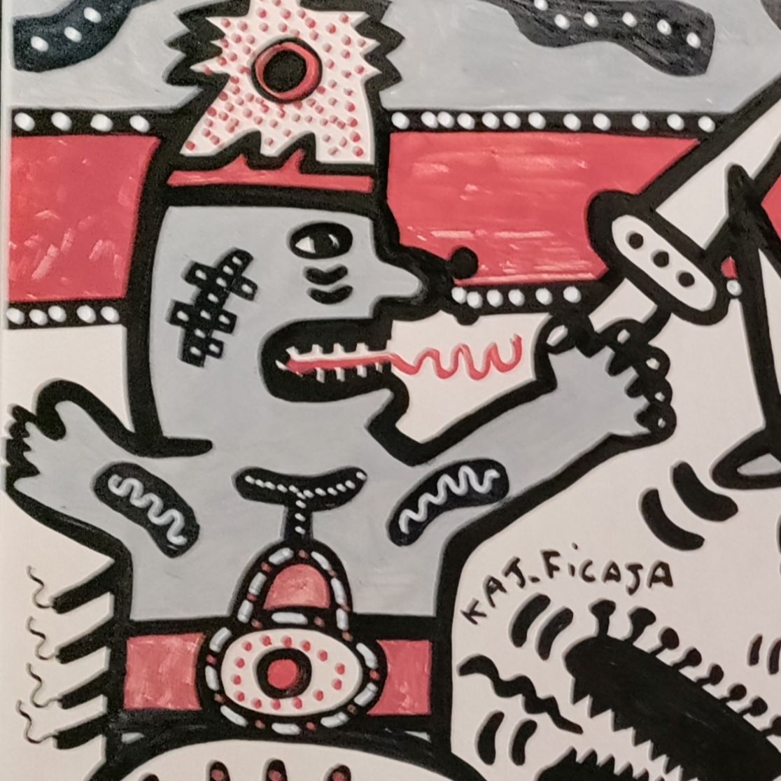 Kaj Ficaja. Gouache sur papier. 38 x 49 cm.