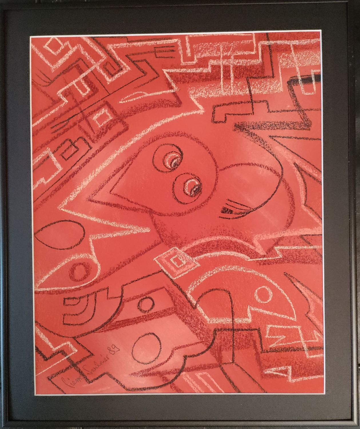 Pierre Saulnier (né en 1952). Pastel sur papier daté de 1989. 40 x 32 cm.