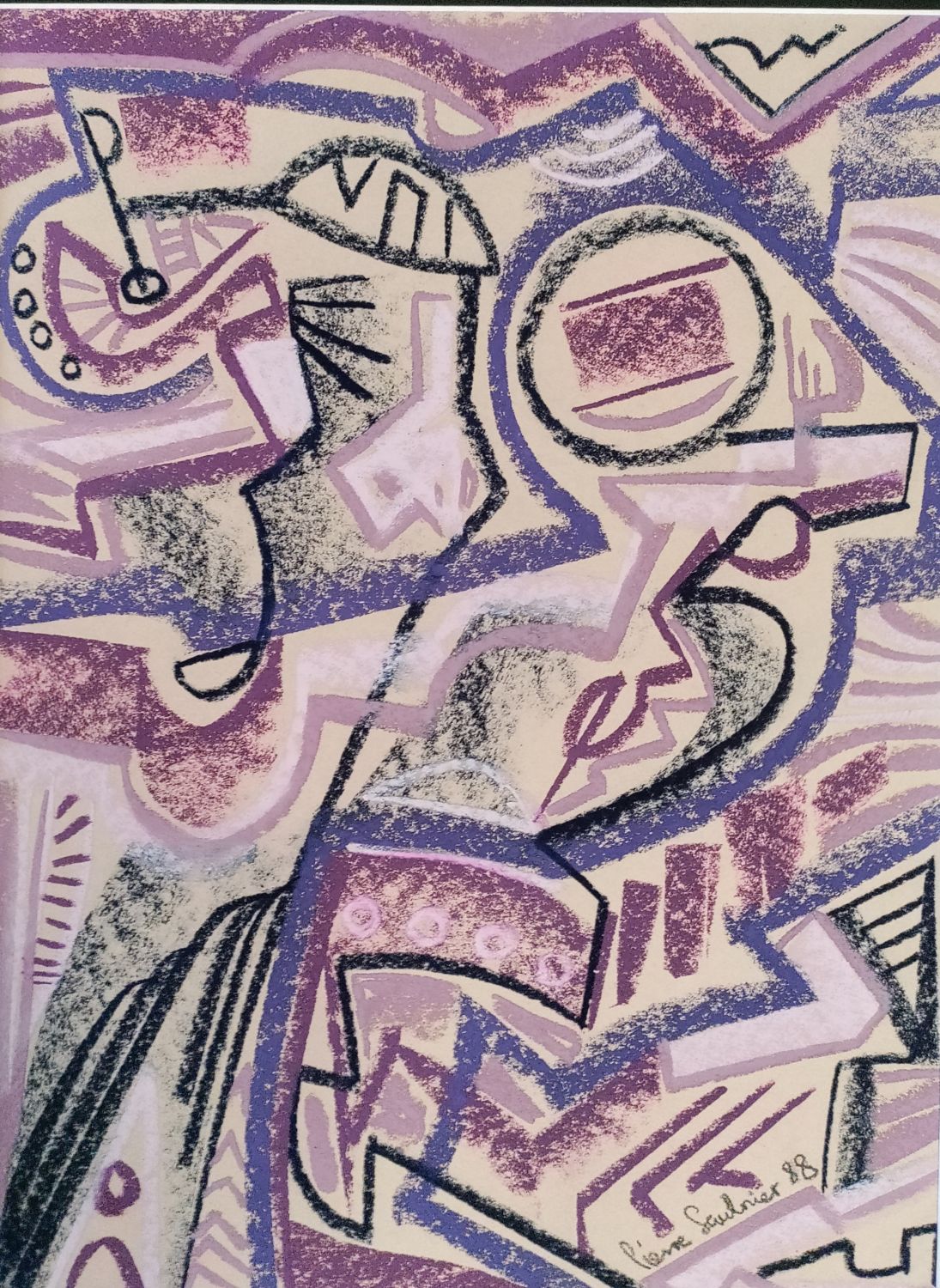 Pierre Saulnier (né en 1952). Pastel sur papier. 29 x 39 cm