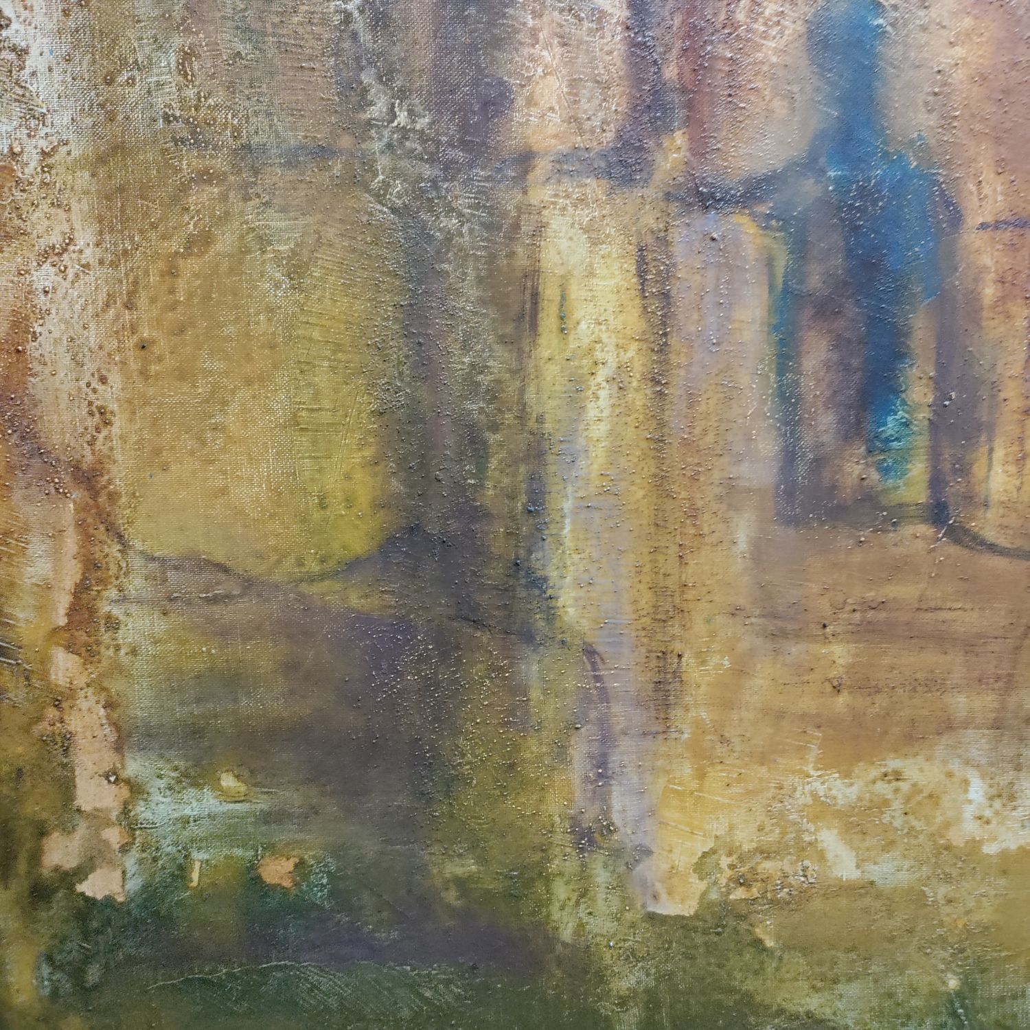 Nicole Breidt Roche. " La porte aux hibiscus ". Huile sur toile. 80 x 80 cm
