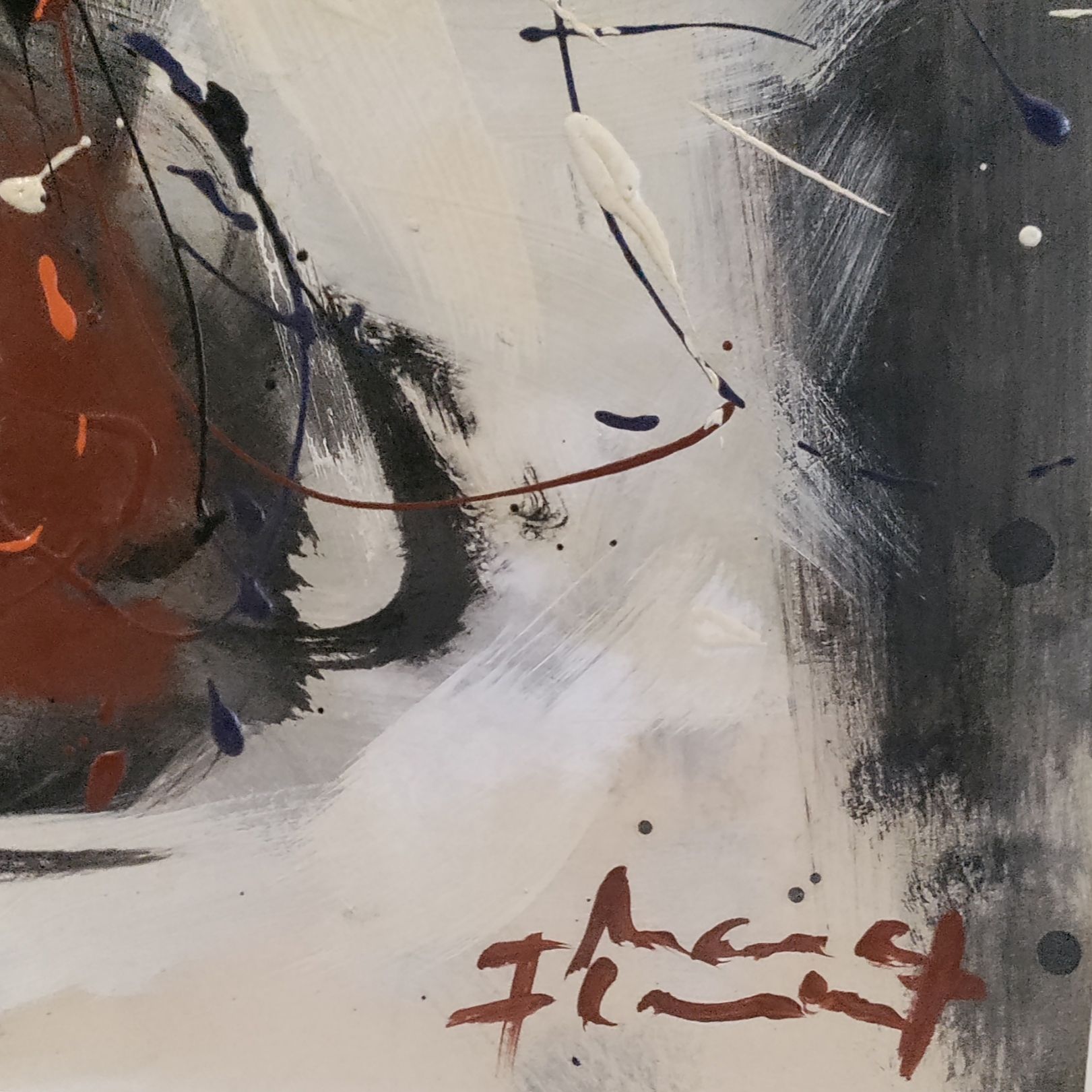 Marc Flament, tête de taureau. Acrylique sur carton. 51 x 66 cm.