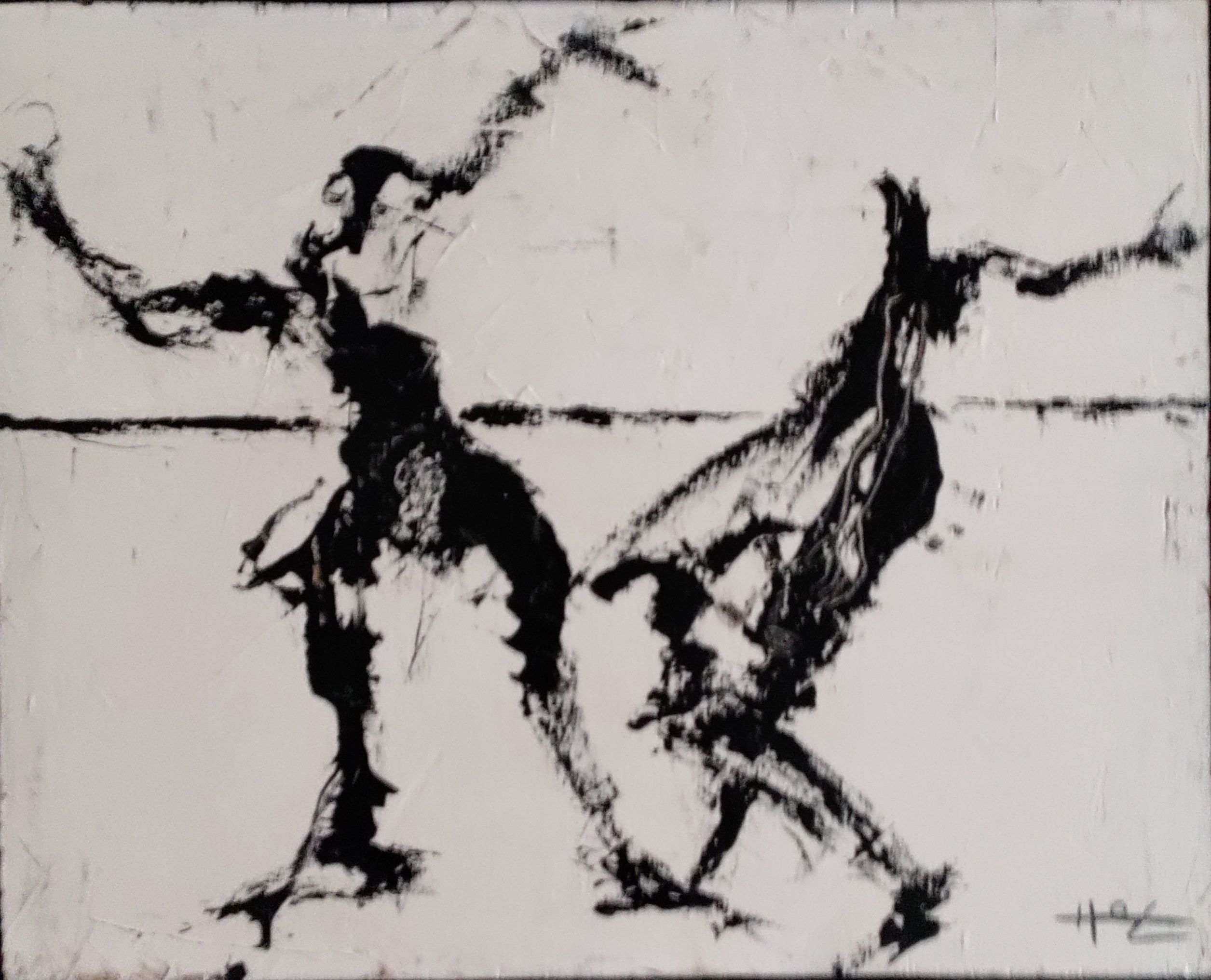 Didier Hot (1957-2015). Huile sur panneau. 41 x 51 cm.