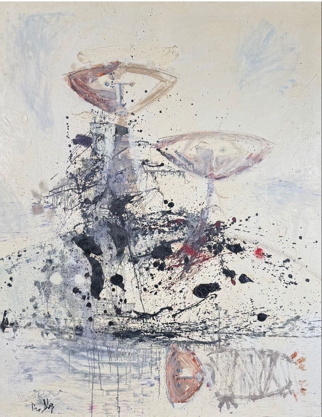 Guy Pro-Diaz (né en 1929). Huile sur toile. 160x130 cm. Datée de 1960.