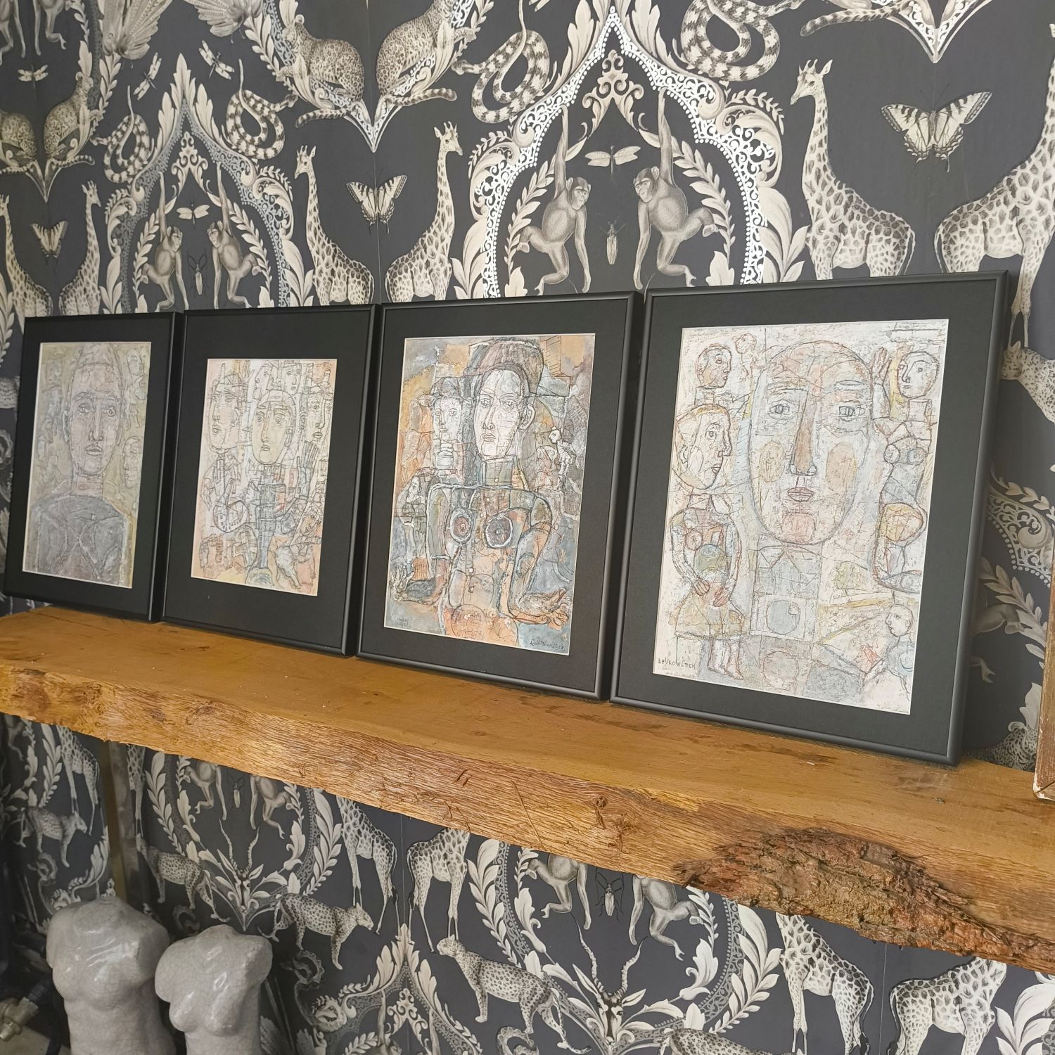 Léon Levkovitch (né en 1936). Technique mixte (huile, gouache...) sur papier. 29 x 32 cm.