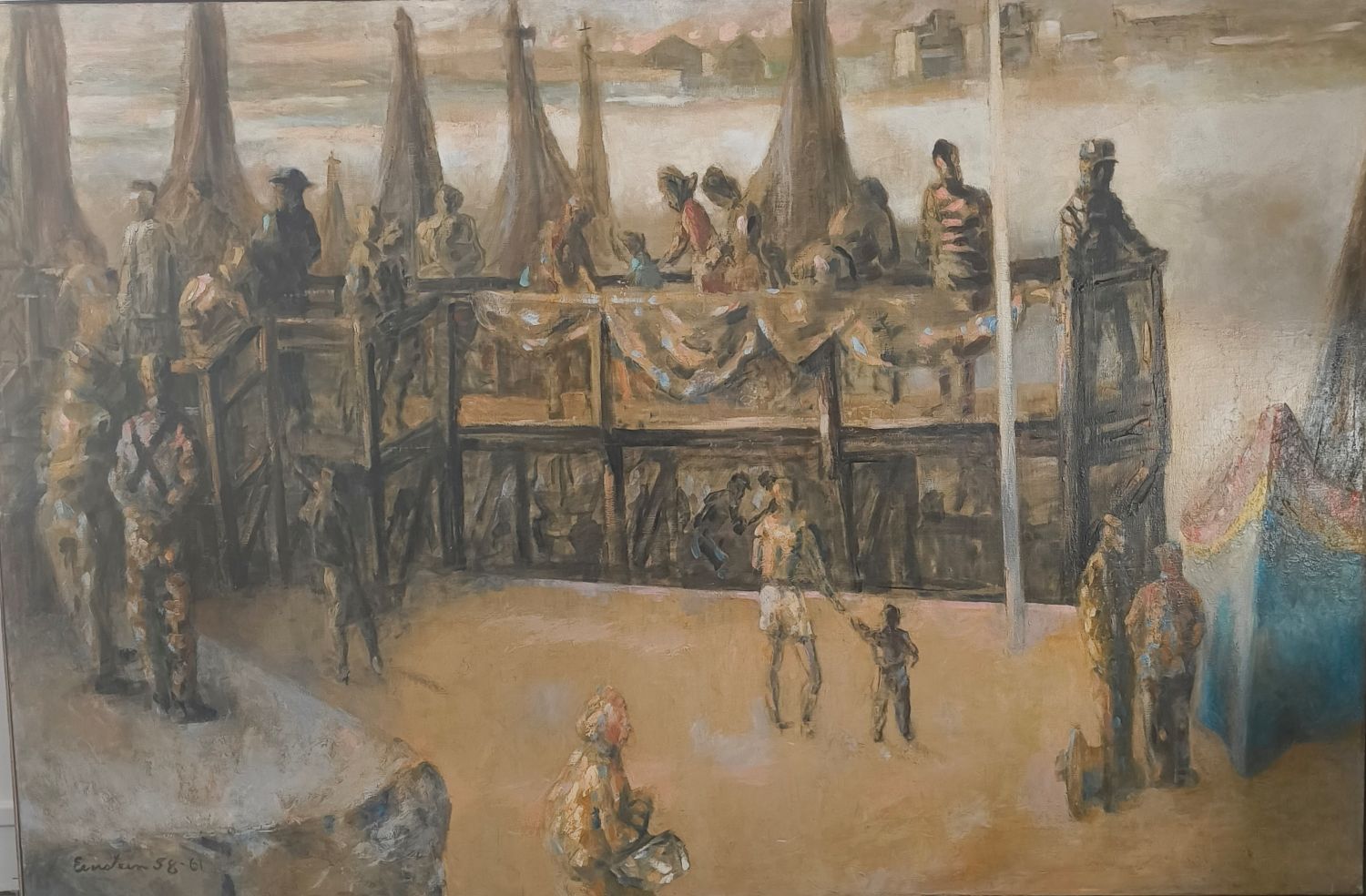 William Einstein (1907-1972). Huile sur toile datée 58-61. 130 x 195 cm.