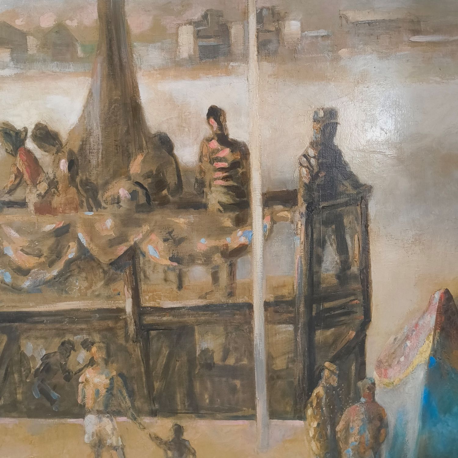 William Einstein (1907-1972). Huile sur toile datée 58-61. 130 x 195 cm.