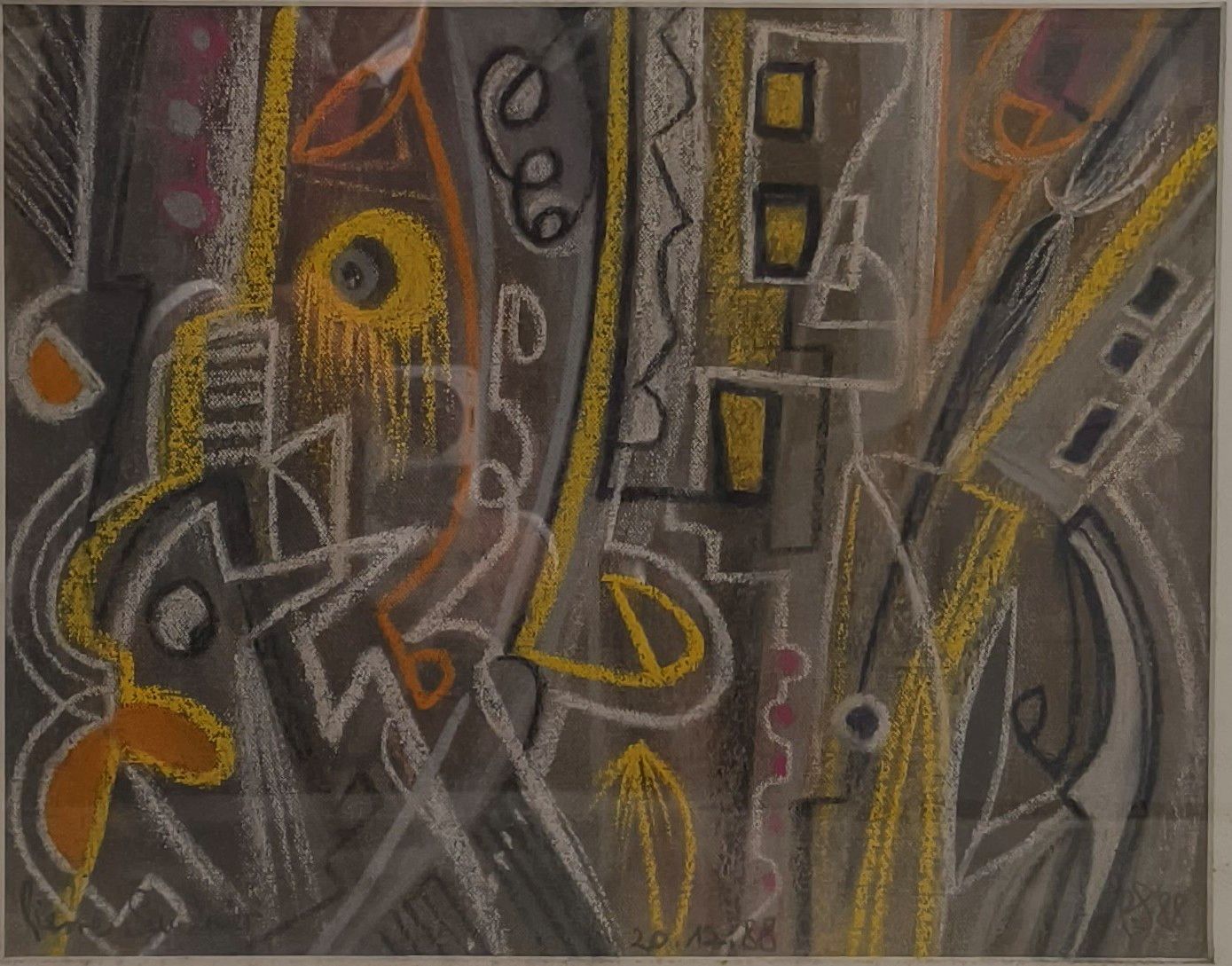 Pierre Saulnier. Gouache et aquarelle datée de 1988. 35 x 45 cm.