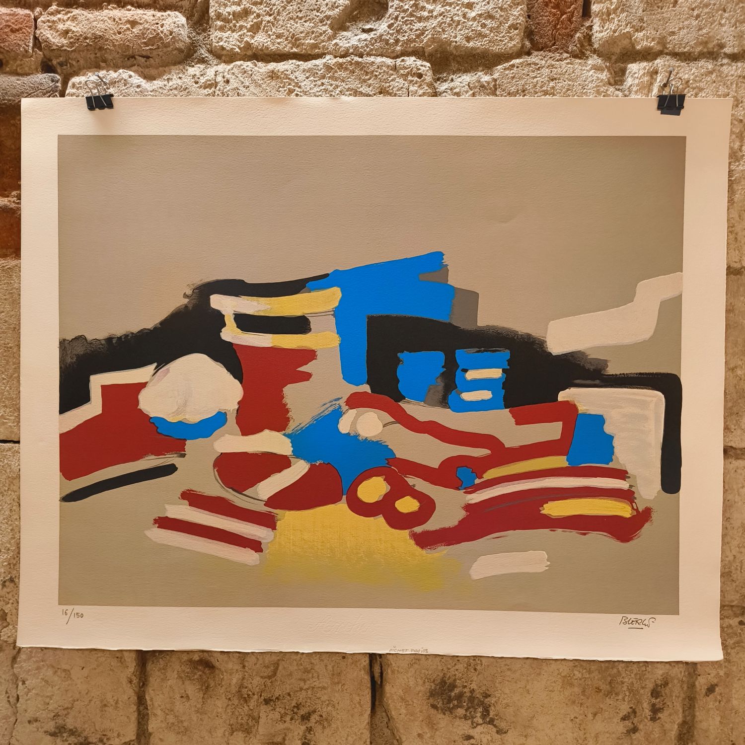 Roland Bierge. Lithographie signée et numérotée. 63,5 x 48 cm.