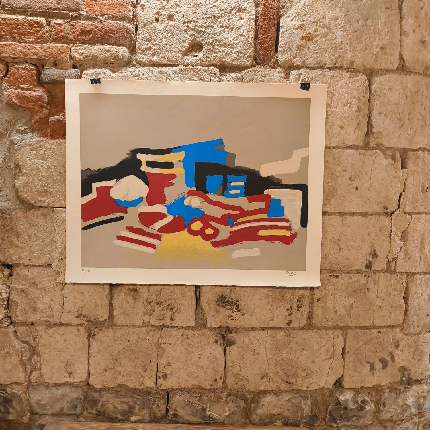 Roland Bierge. Lithographie signée et numérotée. 63,5 x 48 cm.