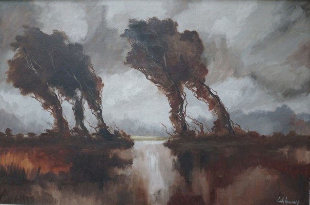 Emile Lammers (1914-1990). Huile sur toile. 100 x 150 cm.