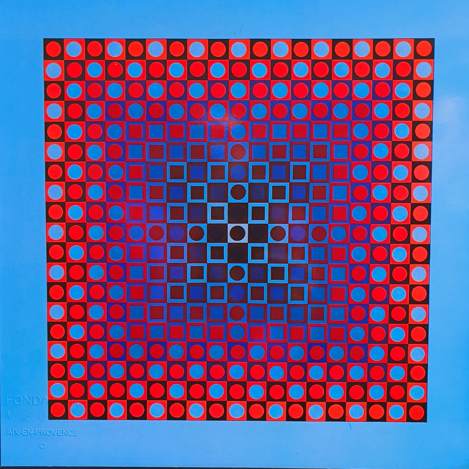 Victor Vasarely (1906-1997). Lithographie. 27 x 27 cm. Timbre à sec "Fondation Vasarely Aix en Provence".