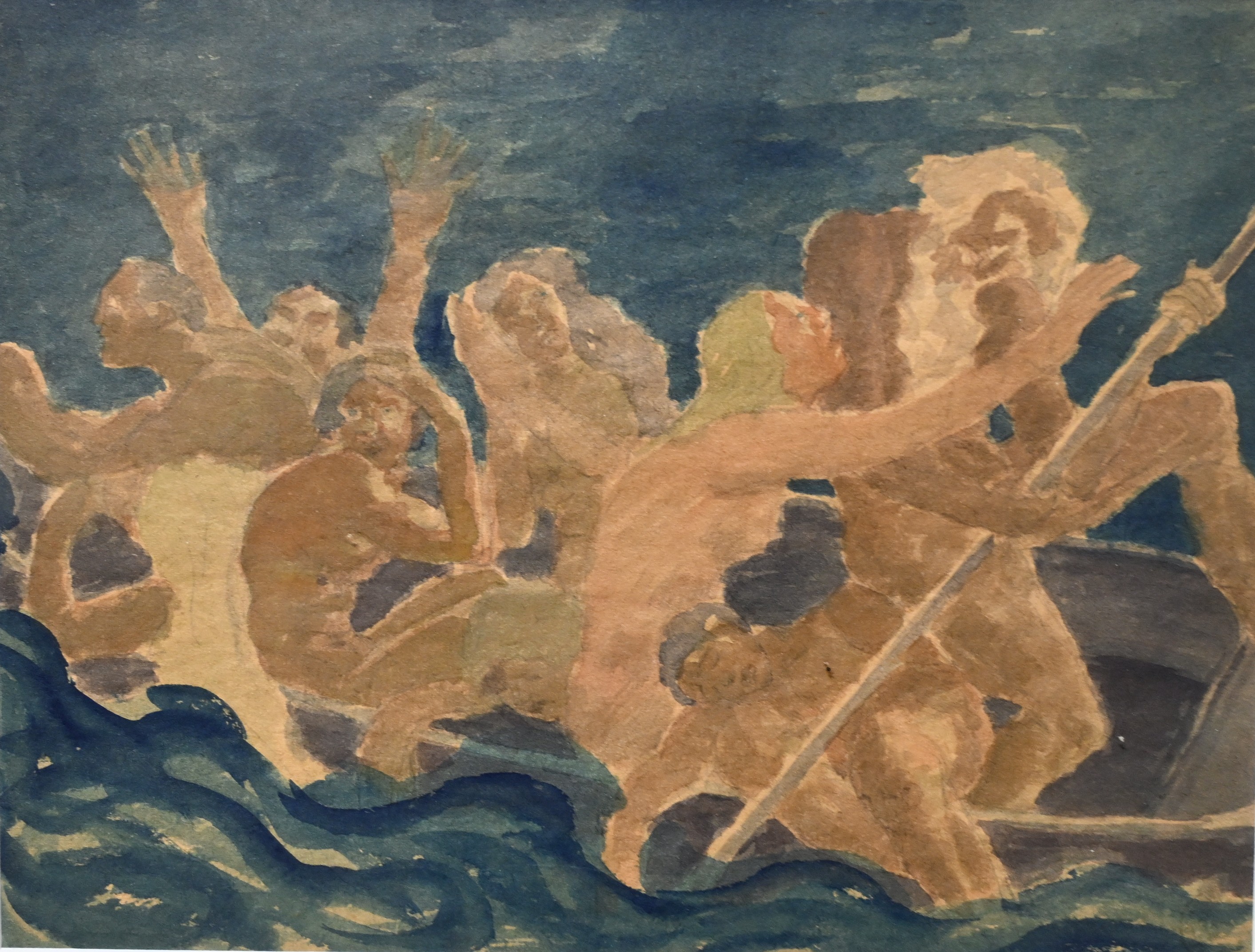 Gaston Toussaint (1872-1946). Encre et aquarelle. 20 x 26 cm.
