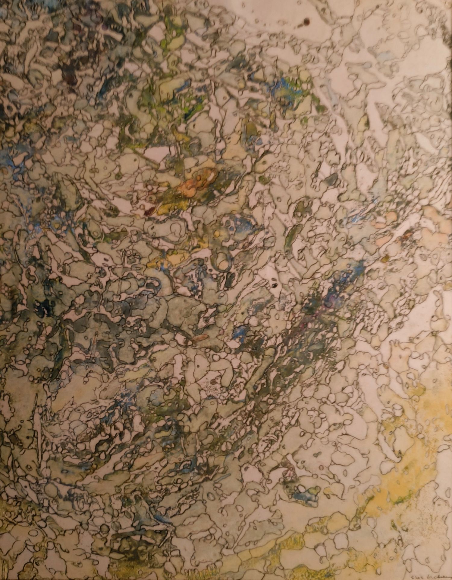Sans titre. Encre et aquarelle Signées en bas droite. 18 x 23 cm.