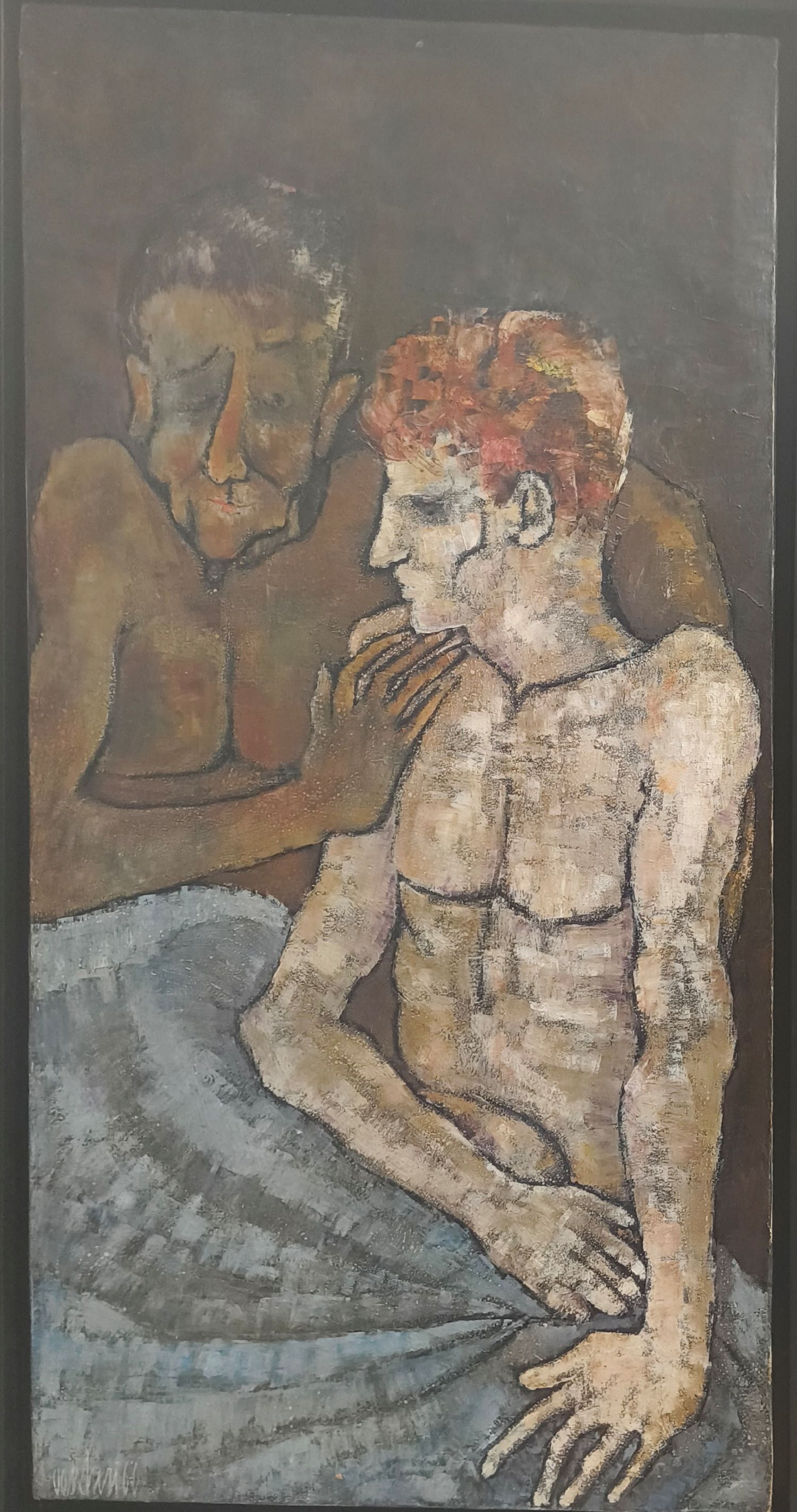 Huile sur toile signée Vancheri et datée de 1960. 50x100 cm.