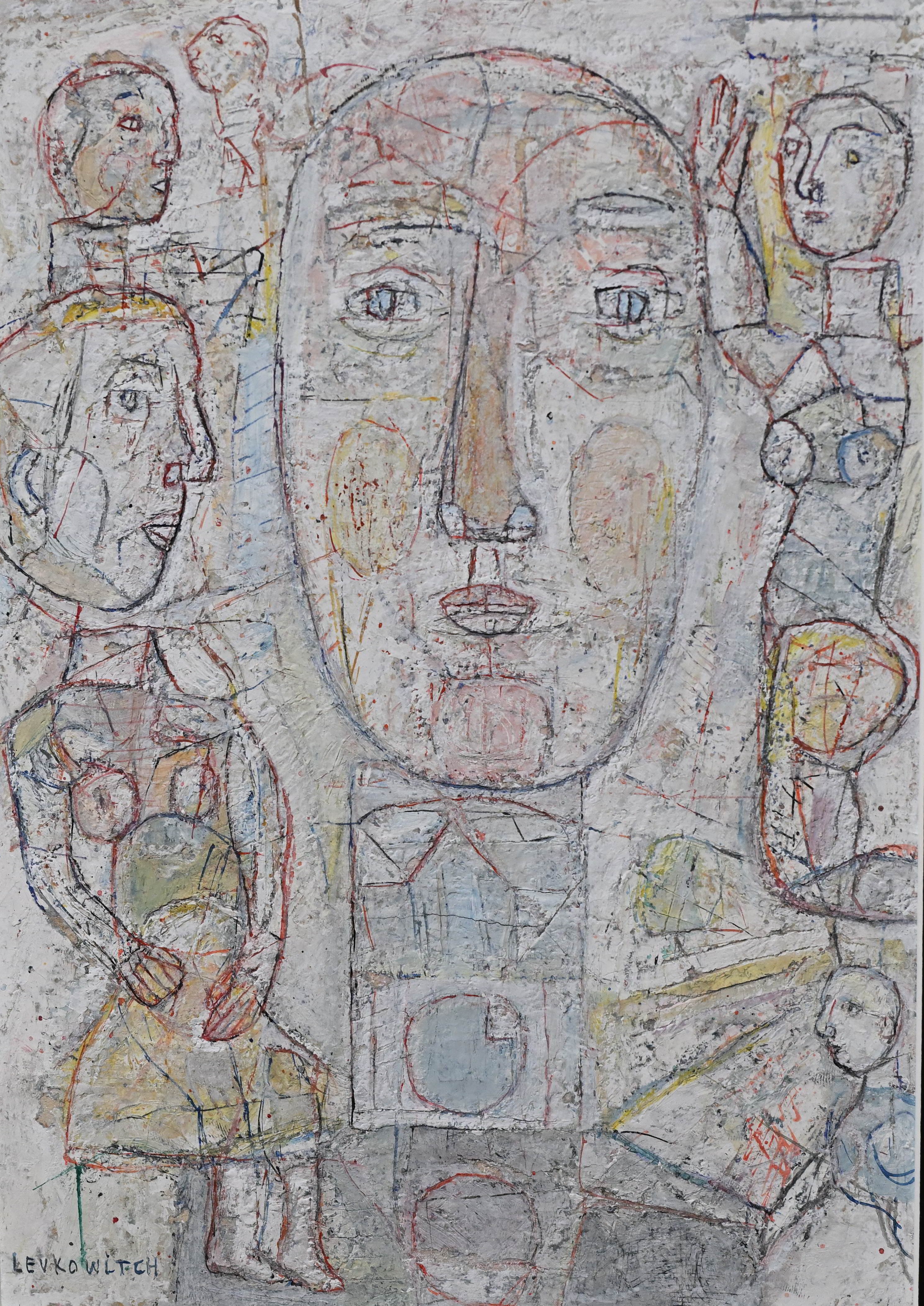 Léon Levkovitch (né en 1936). Technique mixte (huile, gouache...) sur papier. 29 x 32 cm.