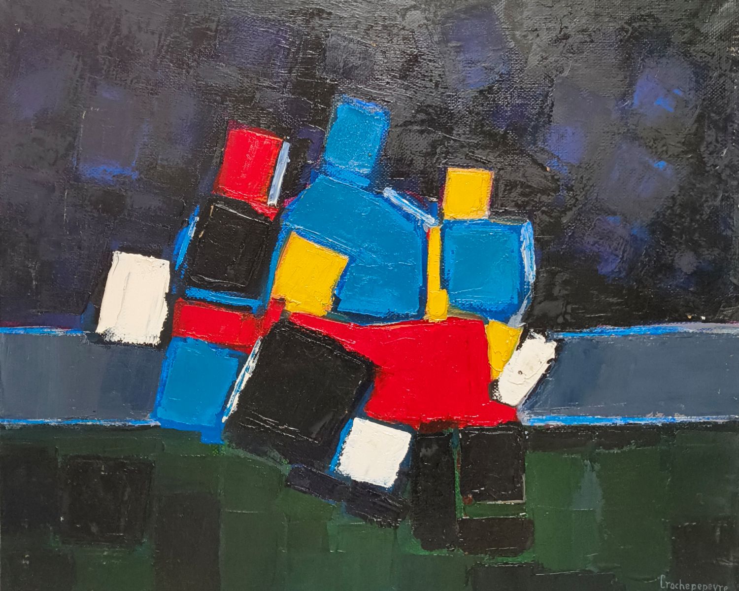 Lucien Crochepepeyre (1928-2000). Huile sur toile. 60 x 73 cm.