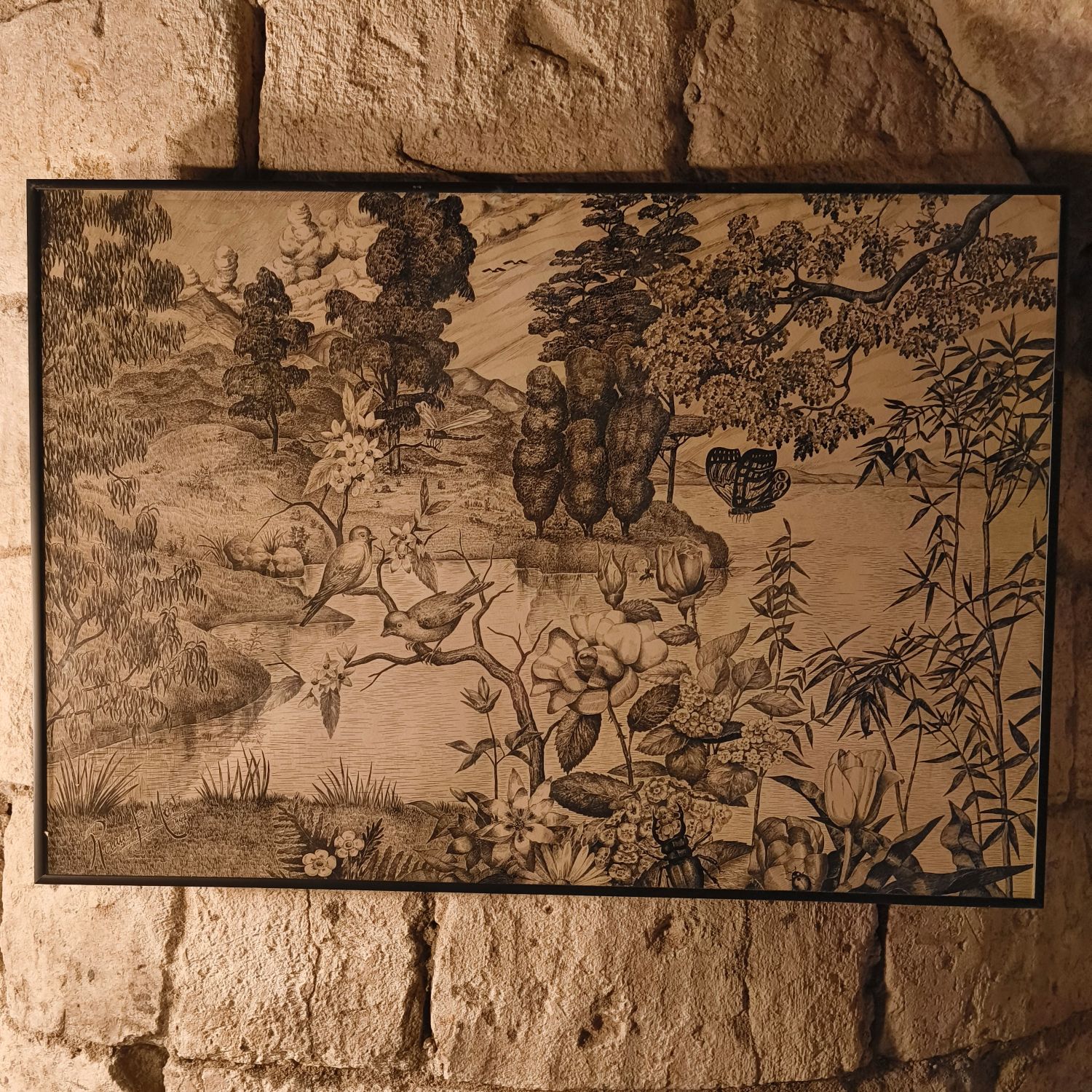 Encre sur papier de Ramon Fernandez Marti (1915-2010) datée de 1945. 47 x 67 cm.