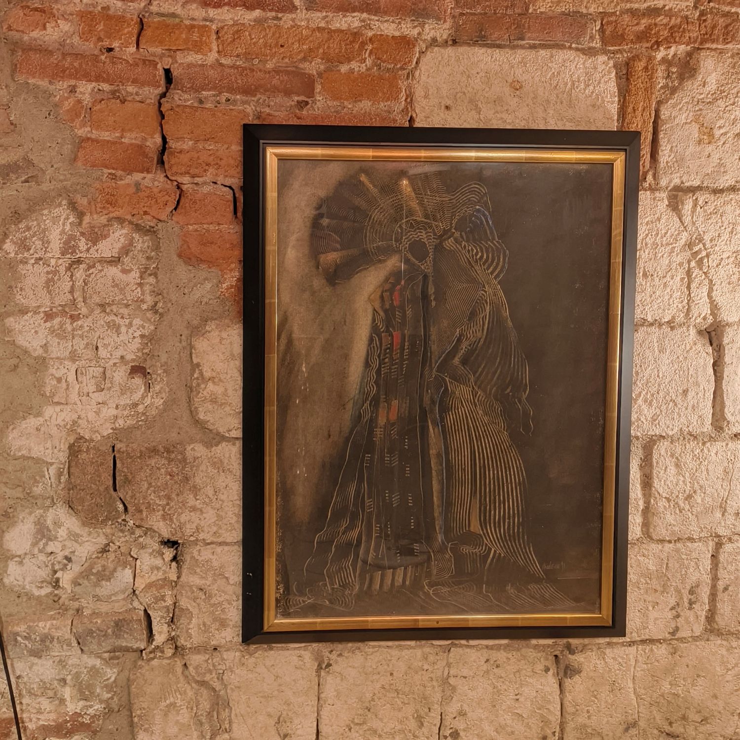 Personnage de Roland Andrieu (né en 1944). Technique mixte, contemporain.