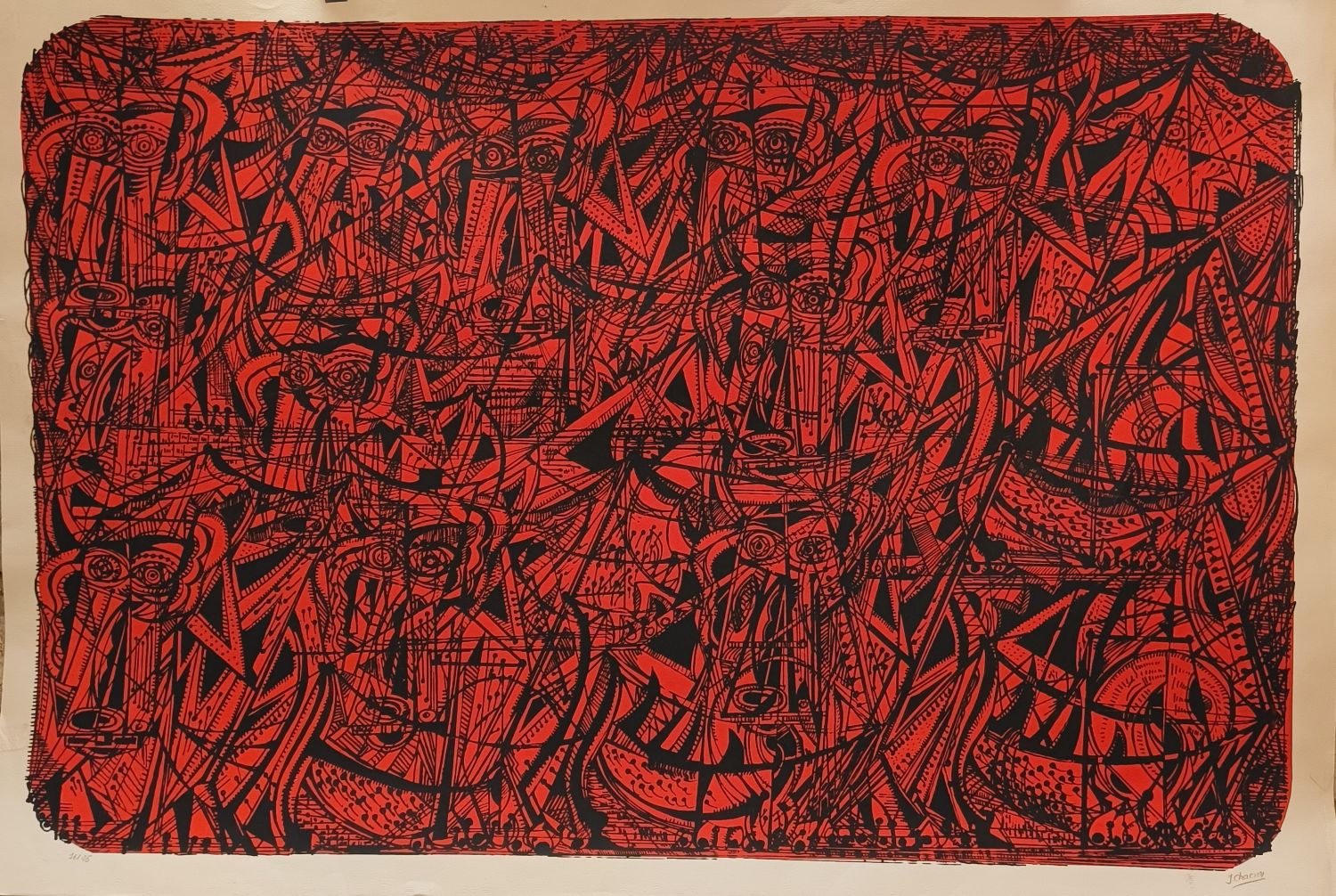 Joseph Chacron. Lithographie. 45,2 x 110 cm.