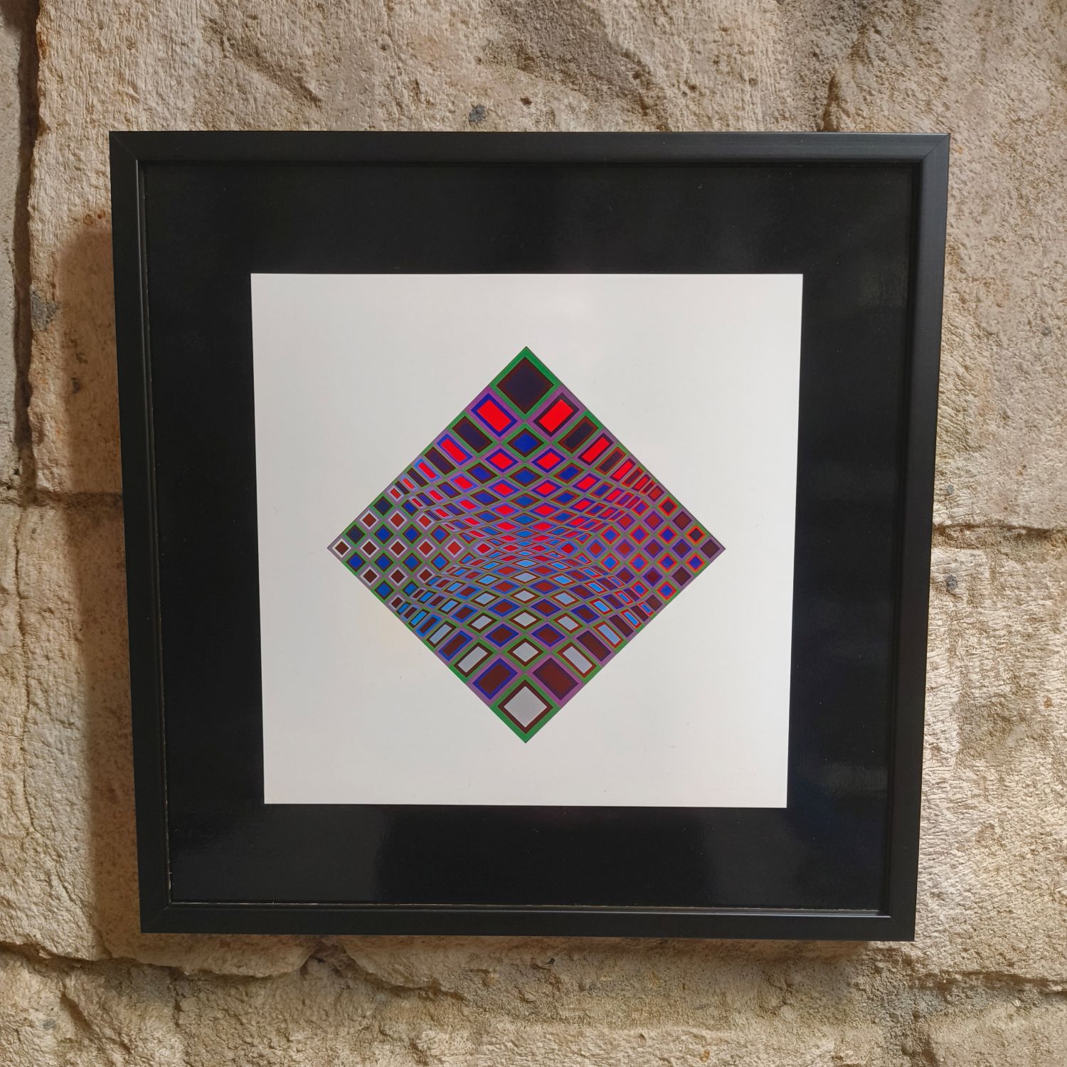 Victor Vasarely (1906-1997). Lithographie. 27 x 27 cm. Timbre à sec "Fondation Vasarely Aix en Provence".