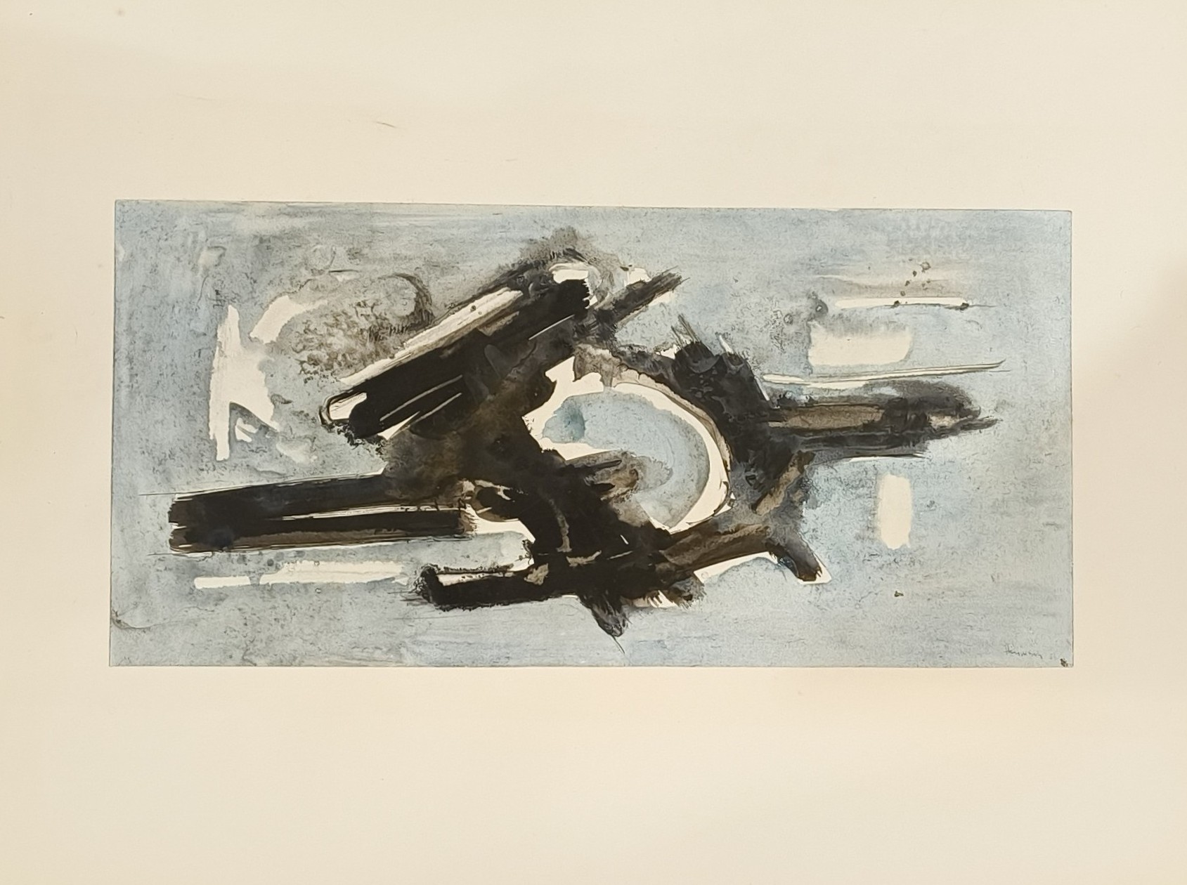 Vahe-André HEKIMYAN (1913-1997), dit Vahe HEKIMIAN. Sans titre, circa 1965. 24 x 50 cm.