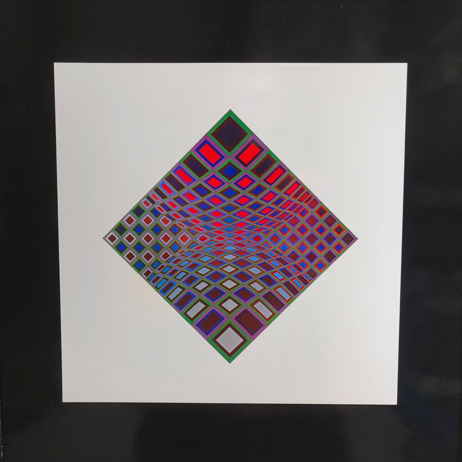 Victor Vasarely (1906-1997). Lithographie. 27 x 27 cm. Timbre à sec "Fondation Vasarely Aix en Provence".