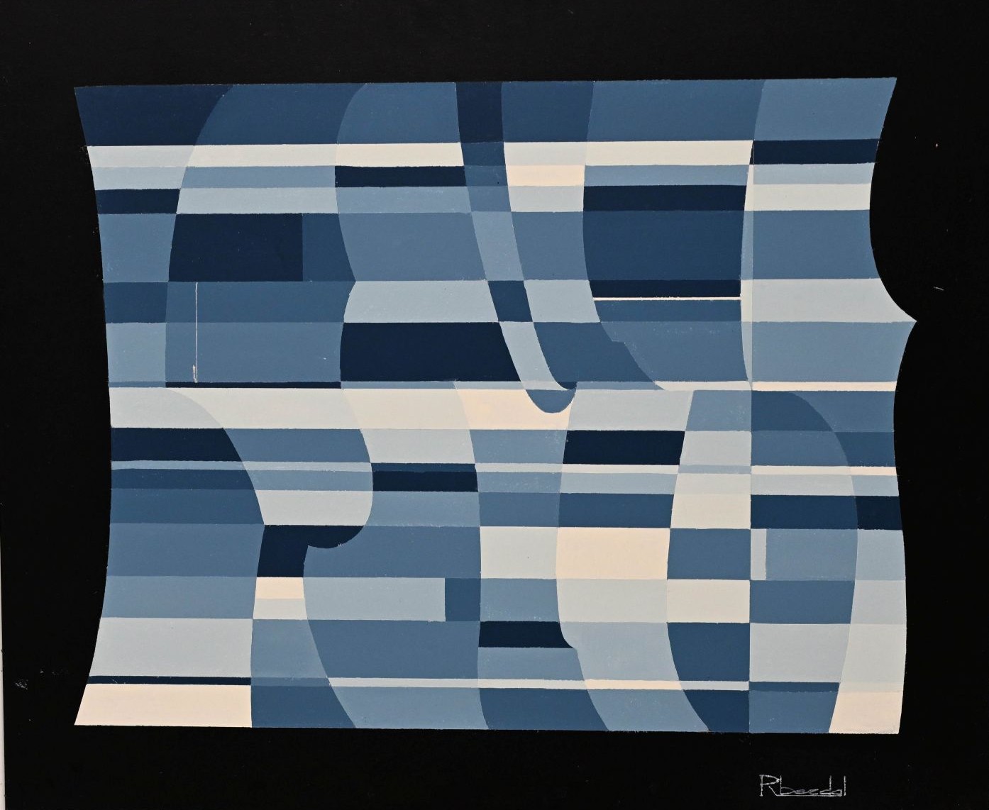 René Berdal (né en 1926). Gouache sur carton. 50 x 60 cm.