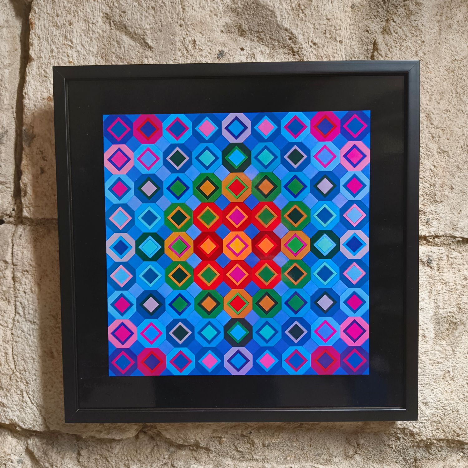 Victor Vasarely (1906-1997). Lithographie. 27 x 27 cm. Timbre à sec "Fondation Vasarely Aix en Provence".