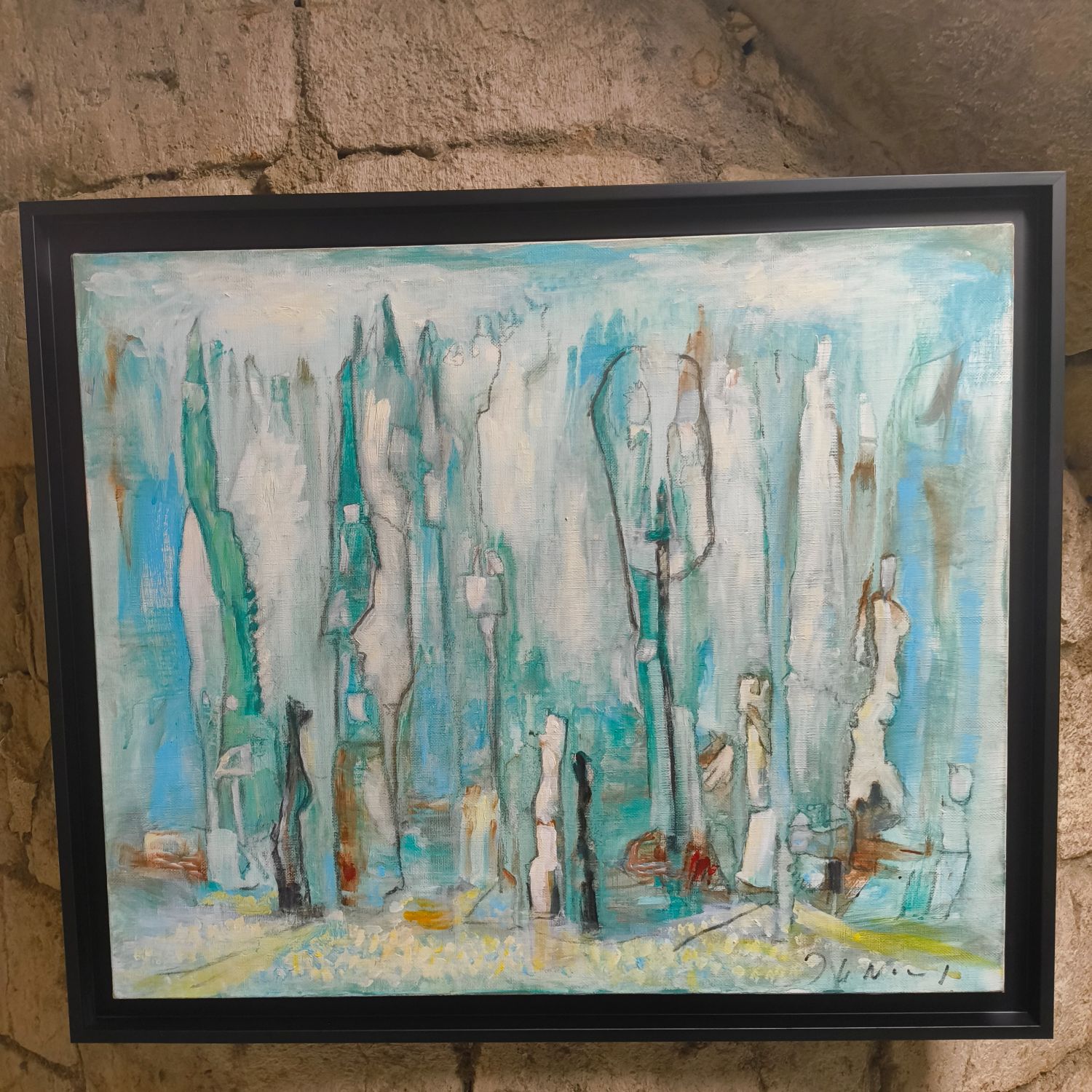 Jacques Le Noane (1924-2015). Huile sur toile titrée au dos " Il y a longtemps ". 65 x 54 cm.