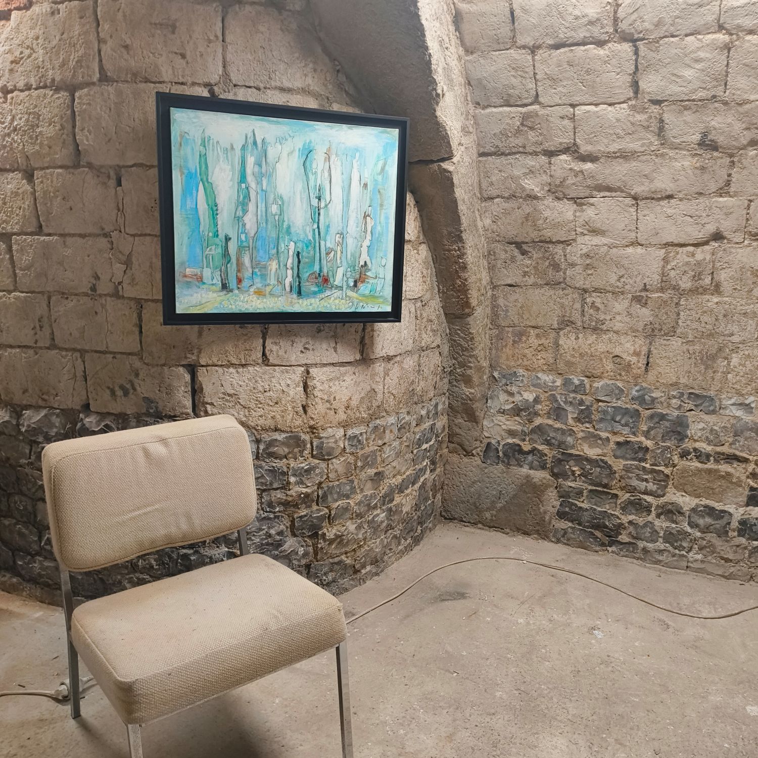 Jacques Le Noane (1924-2015). Huile sur toile titrée au dos " Il y a longtemps ". 65 x 54 cm.