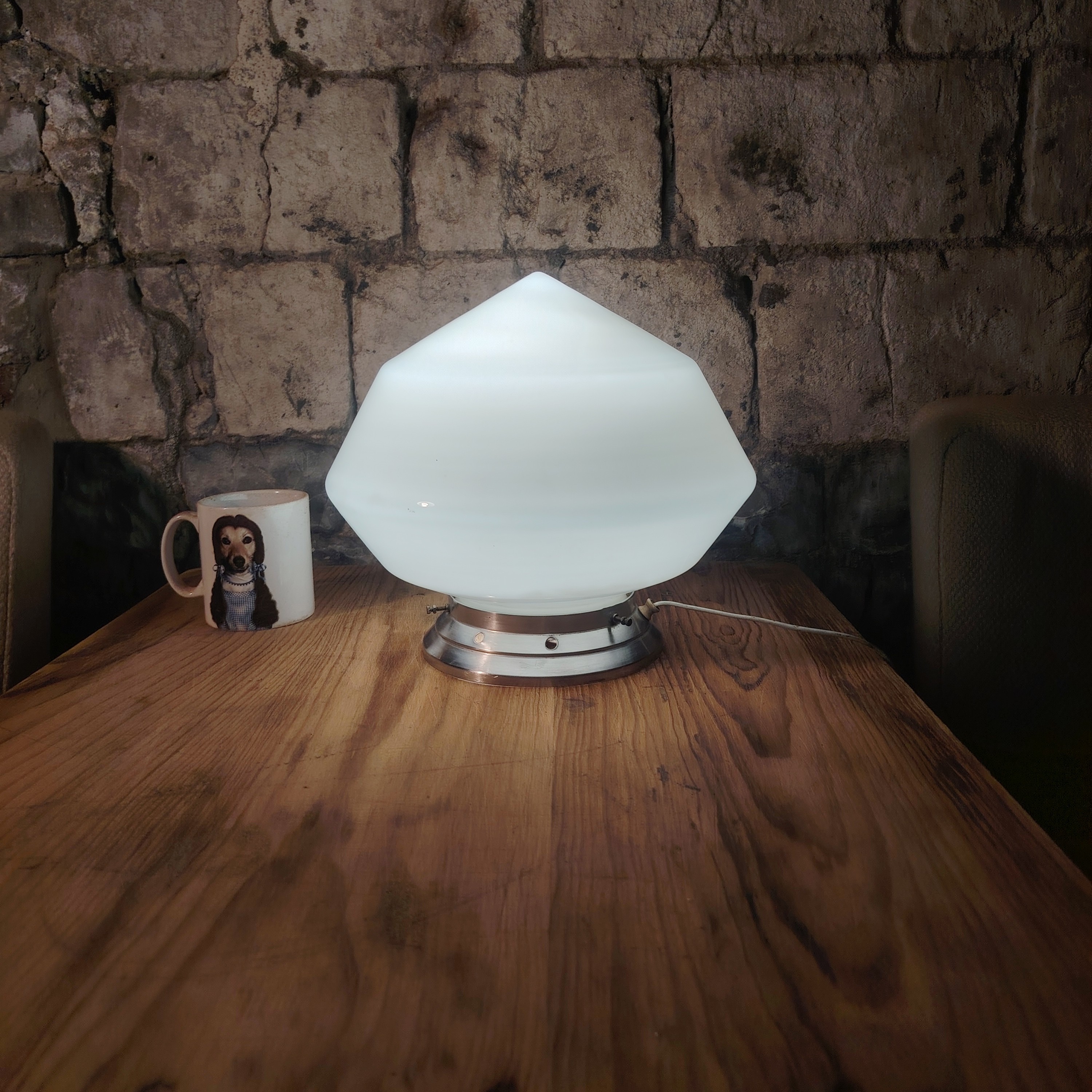 Globe opaline Art Déco – lampe, plafonnier ou applique